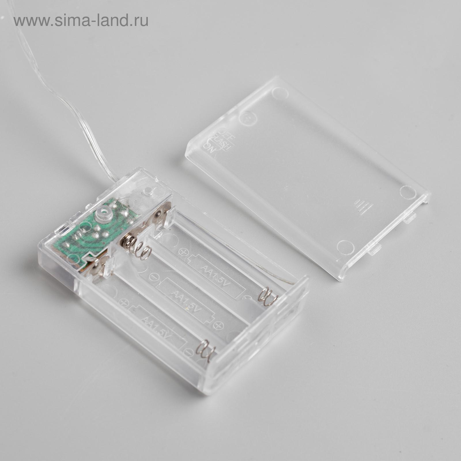 Гирлянда «Нить роса» Luazon Lighting, 5 м, 2 режима, белый, 50 LED, IP20, на батарейках