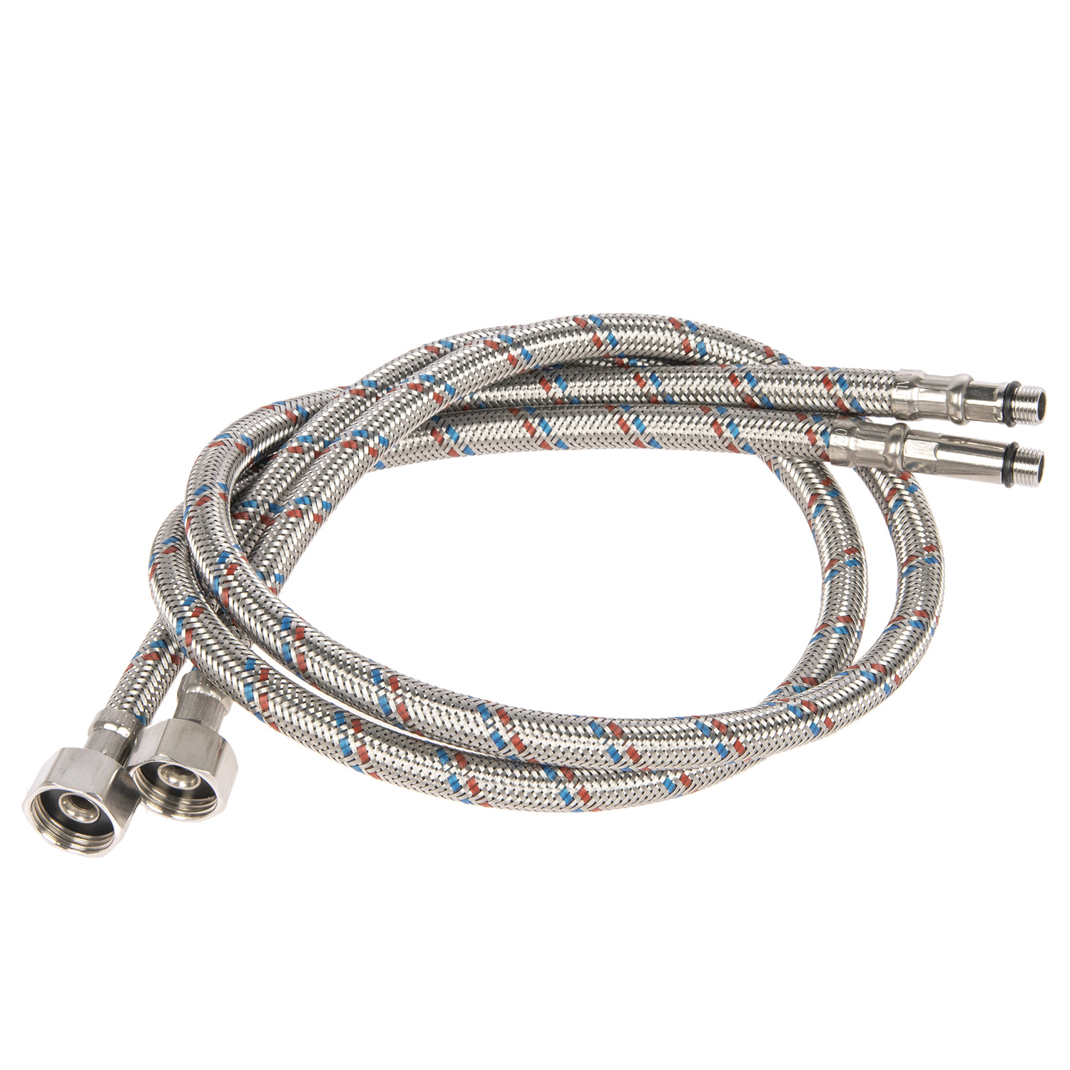 Шланг соединительный к смесителю 80 см нерж.сталь VALFEX М10*18-1/2" уп.2шт (аналог ИЭ45) *1/50