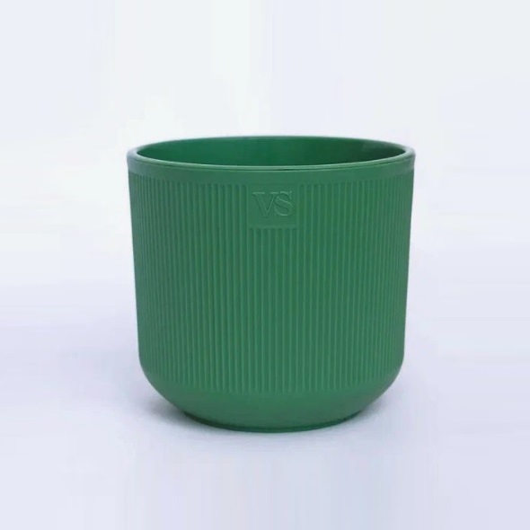 Кашпо пластм. "Росси" 1,9л d верха 145мм h130мм со вставкой Зеленый AMR-1,9-01("VipSet") *1/10