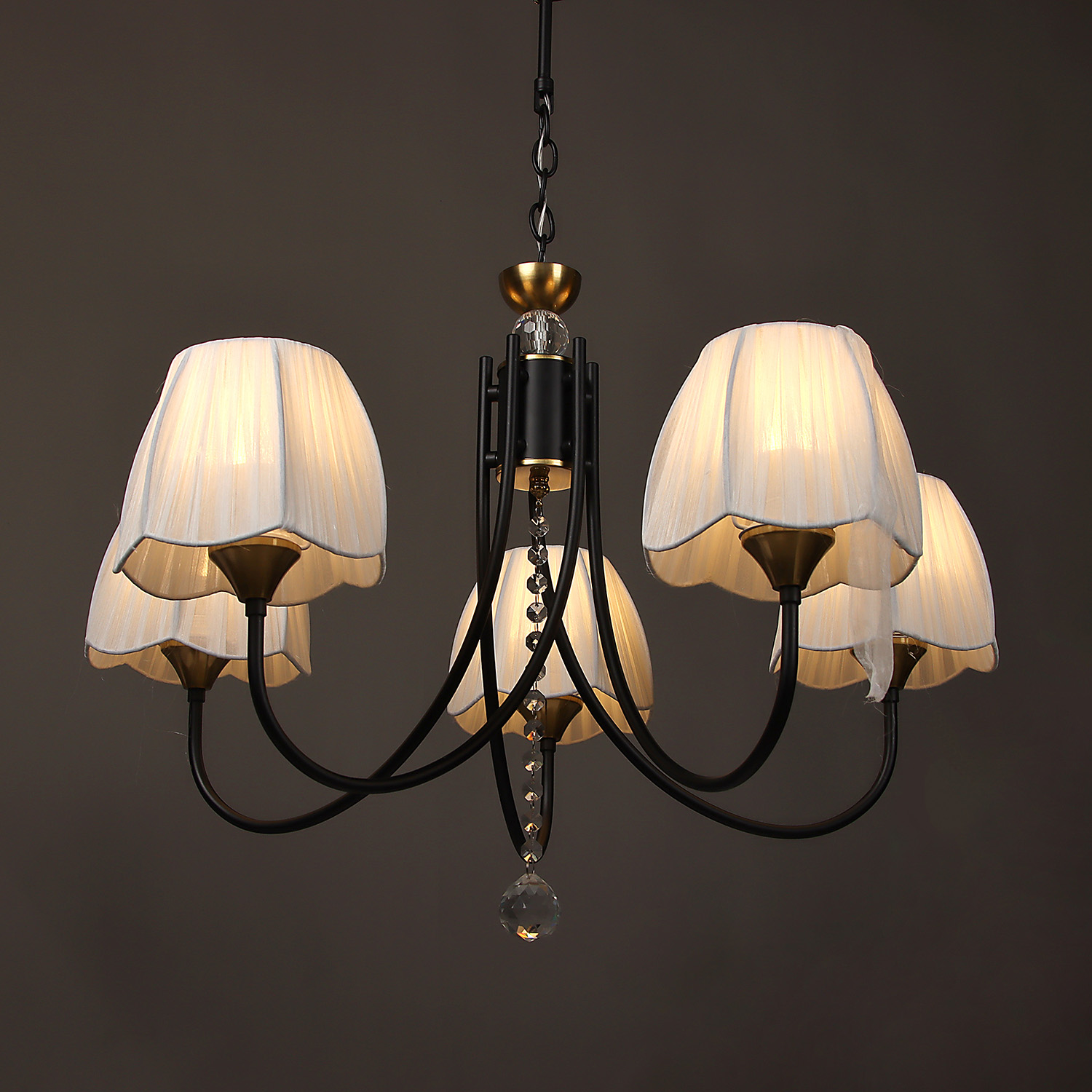 Люстра NH6442/5 ВК+СОР  5*40W E27 220V (d-655; h-460/715)  VERNER LIGHTING *1