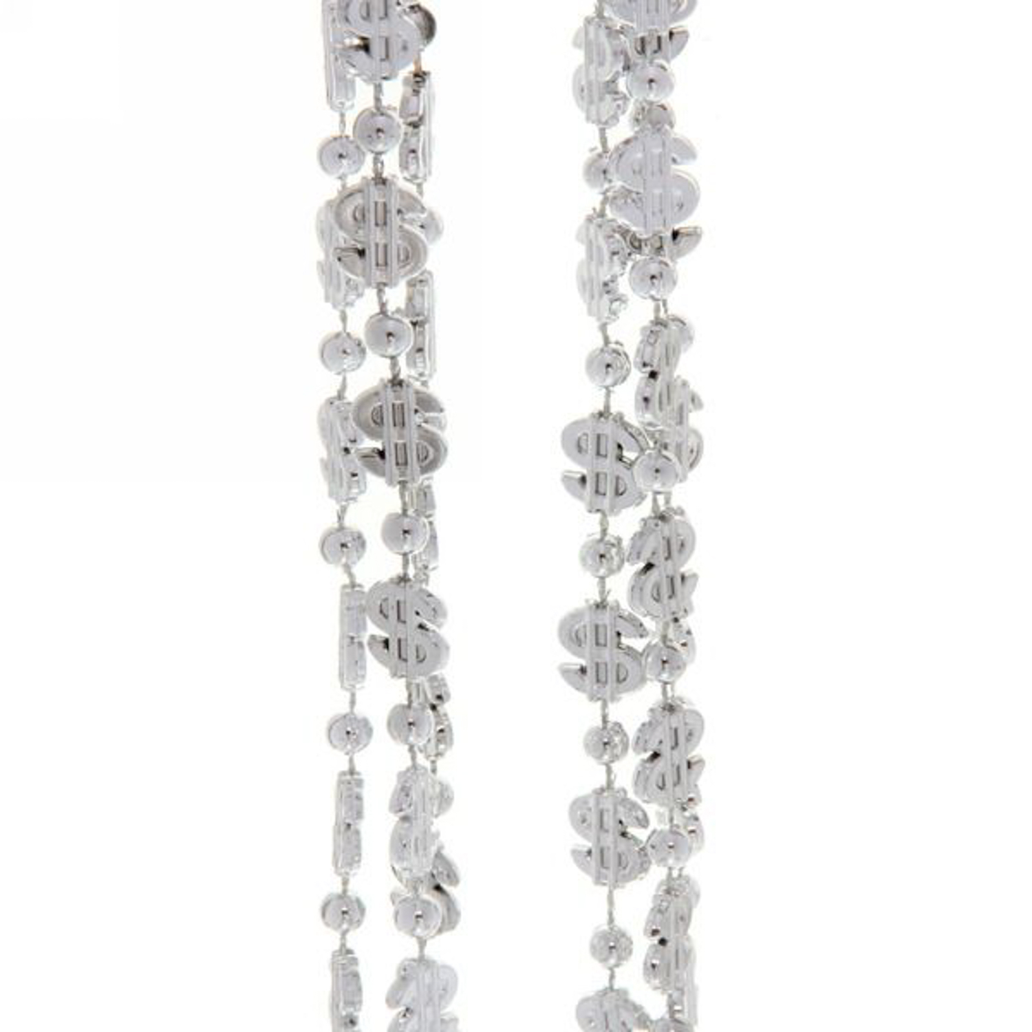 Бусы на ёлку 1,5м "Доллар" серебро 1,2см