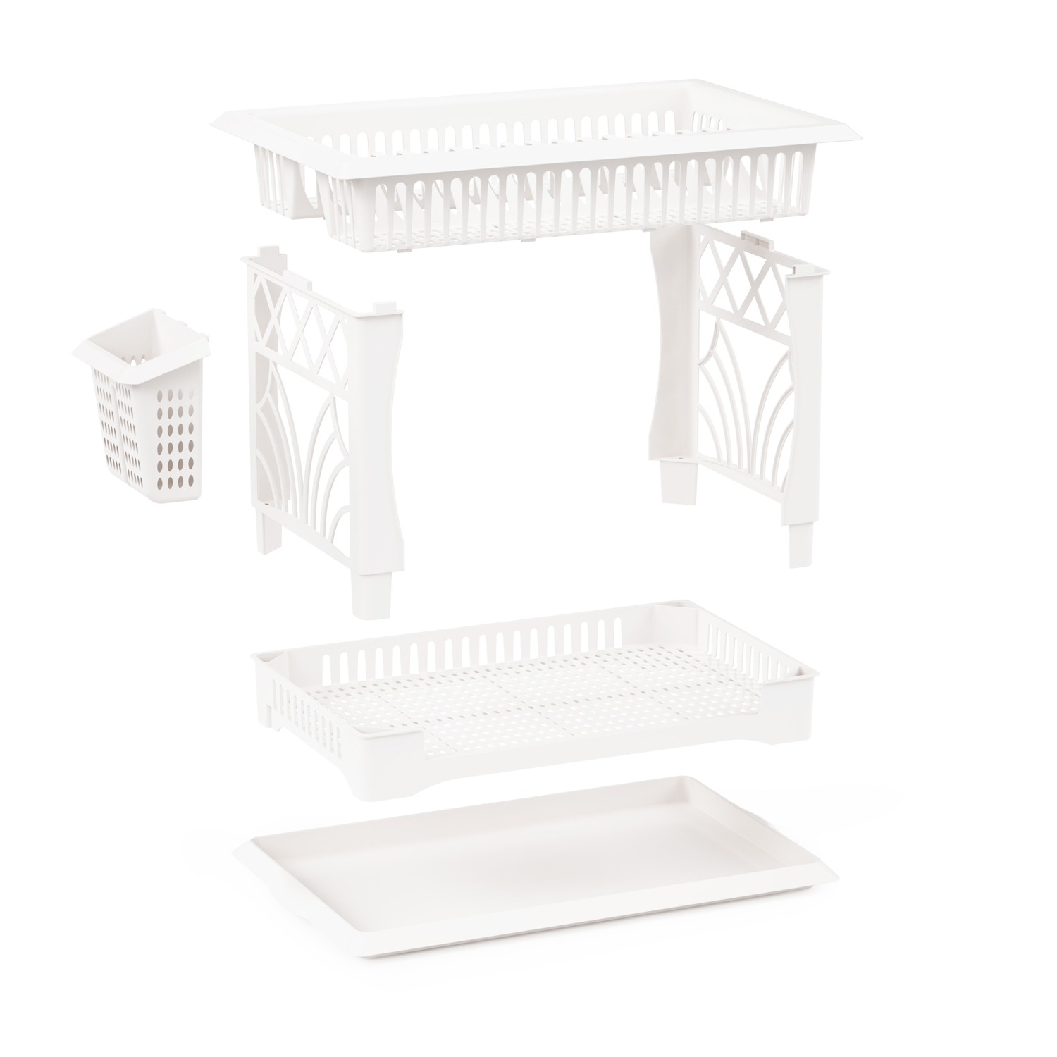 Сушилка для посуды настольная пластм.  2-х ярусн. 480х305х300мм "Мечта хозяйки" Бел. М8709 *1/4