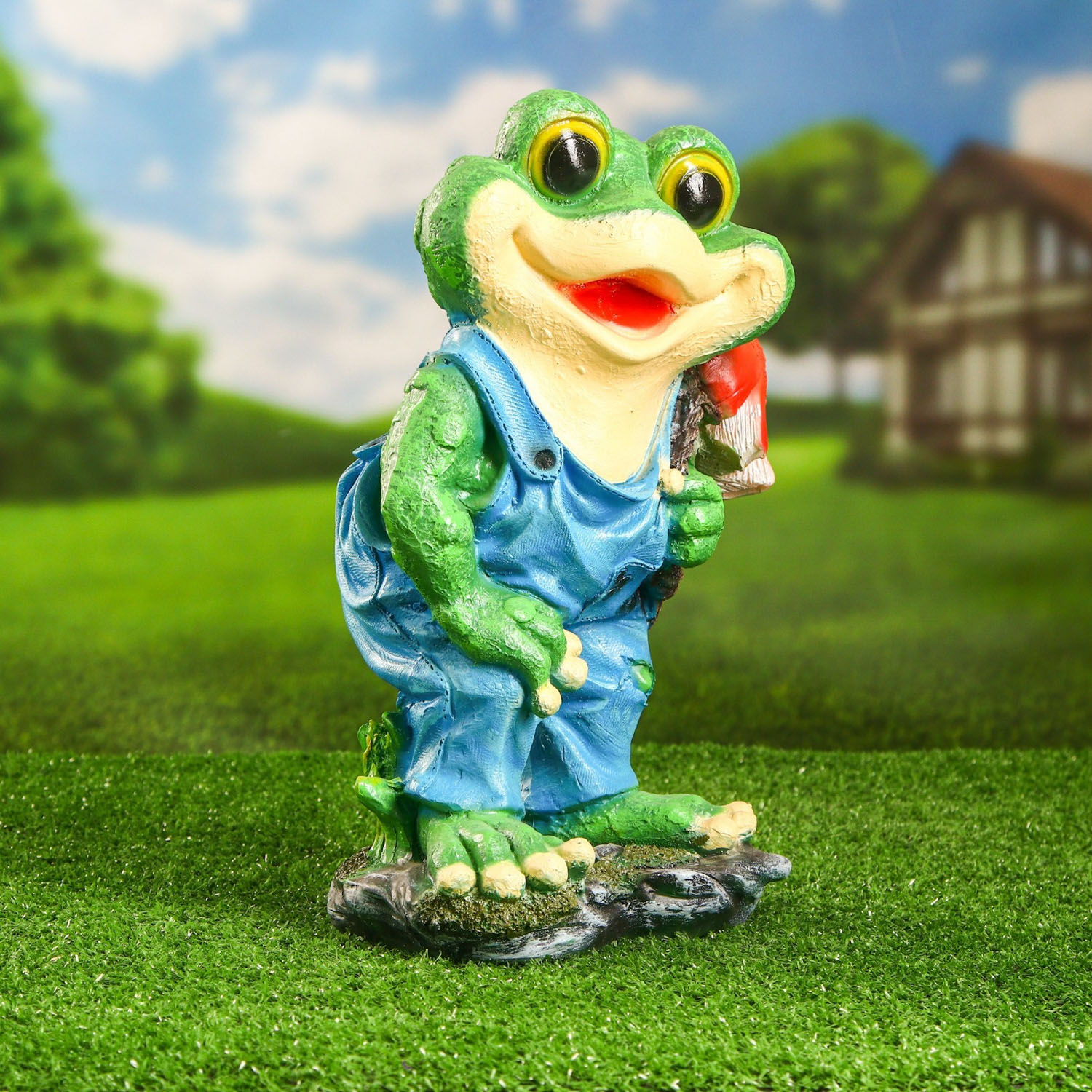 Садовая фигура "Лягушонок с грибом" 23х34см 9577983
