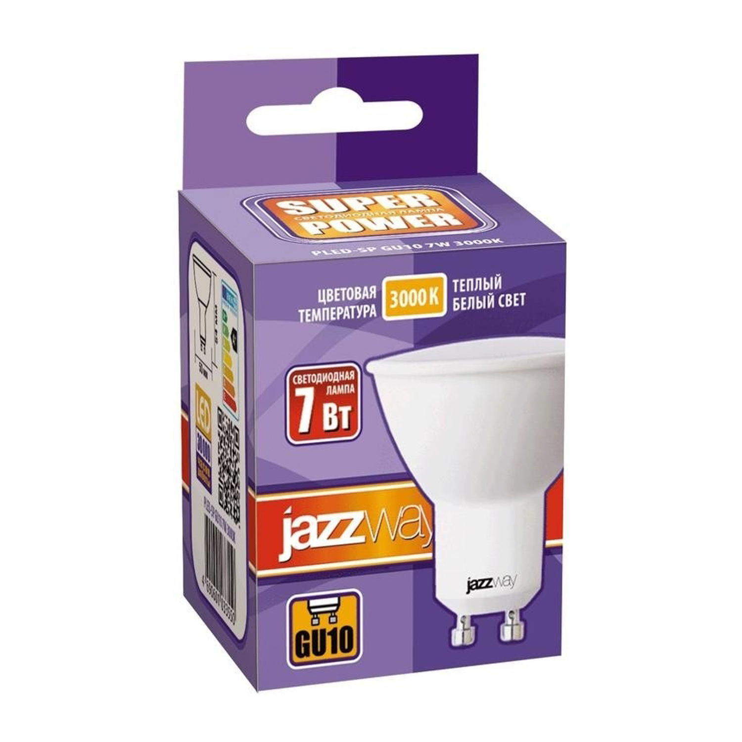 Лампа светодиодная 7W GU10 рефлектор 3К теплый SP JazzWay 1033550 *1/25