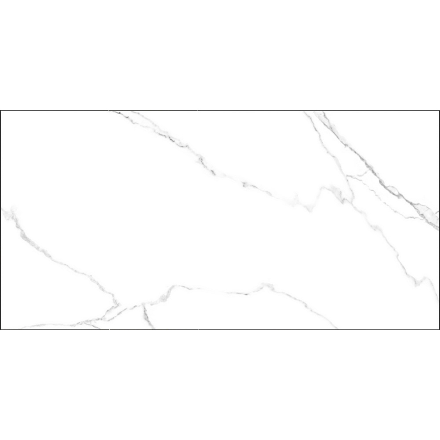 Керамогранит 1.44 м² Global Tile Marmo GT120600203MR, 1200х600х9 мм, глазурованный, белый