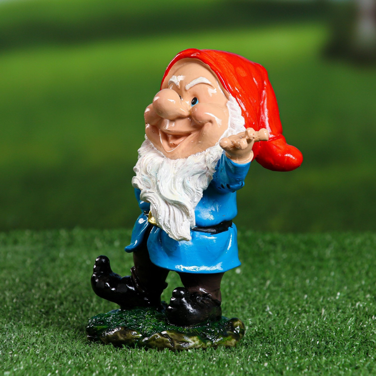 Садовая фигура "Гном руки в разные стороны" 13х10х17см 9572950