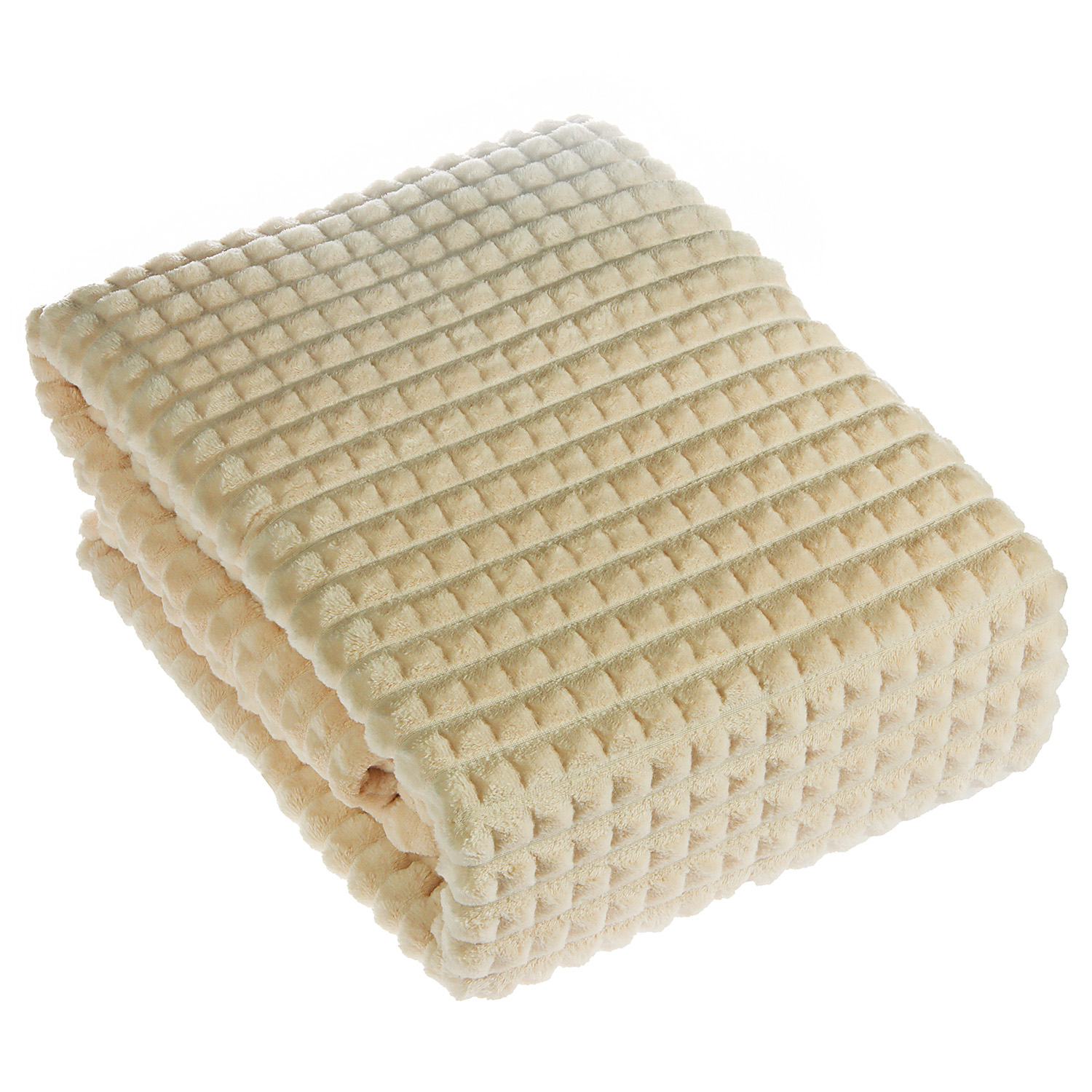 Плед 200*220см микрофибра жаккард клетка белый арт.369 NOVEL *1/8