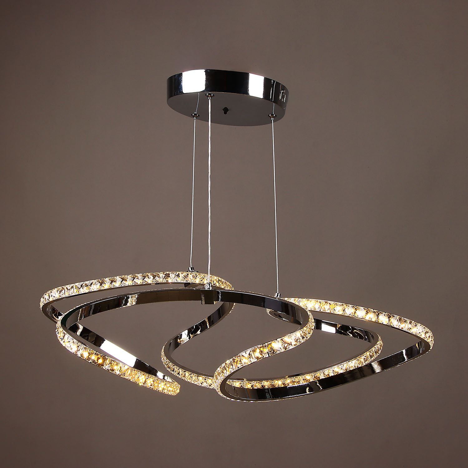 Светильник потолочный светодиодный 8896/150W Chrome 600 мм 3 реж., пульт S=20м2  VERNER LIGHTING *1