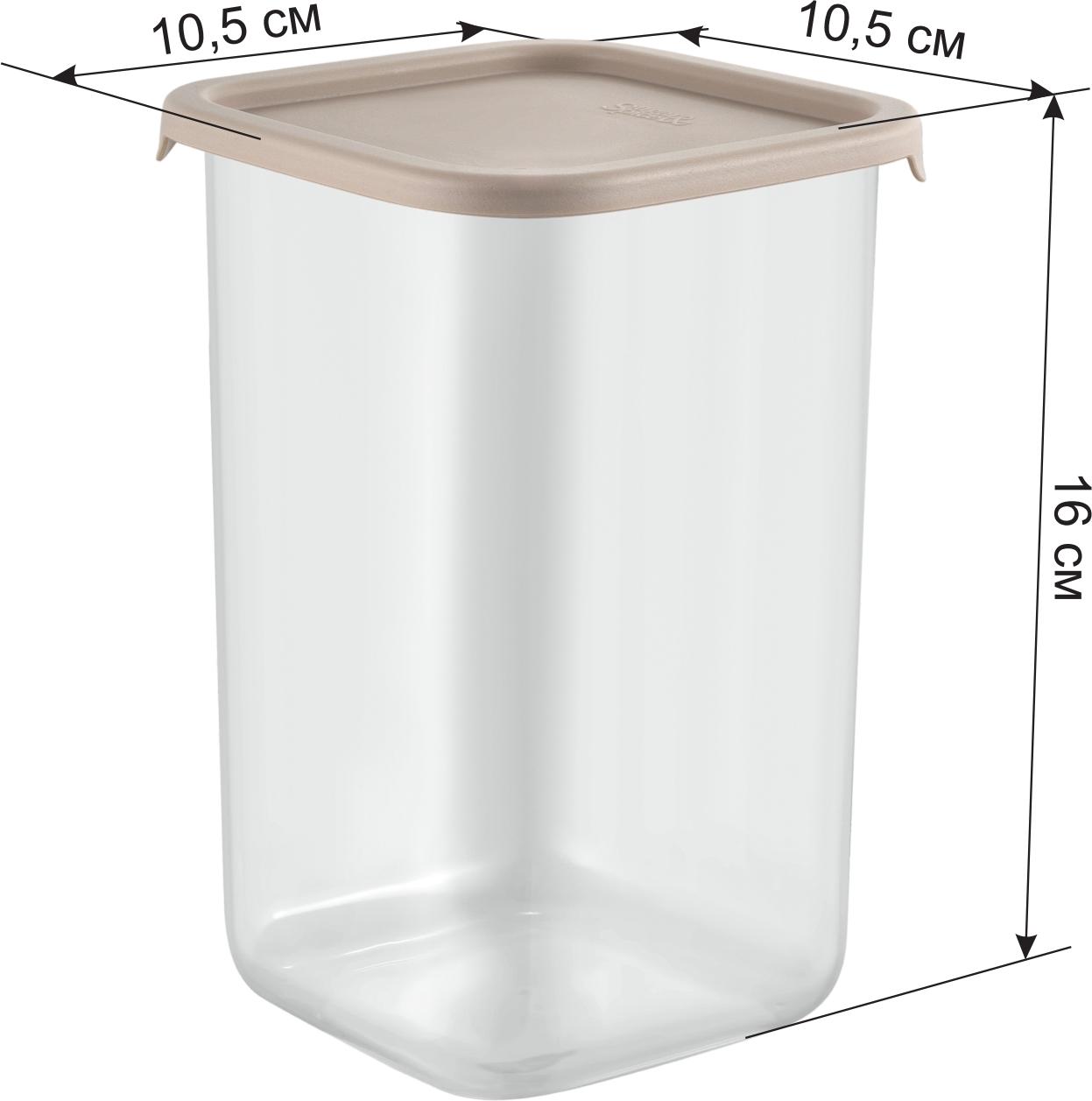 Банка для продуктов пластм. "Vanilla" 1,2л 105x105x160мм Латте SE168510005 "Sugar&Spice" *1/9