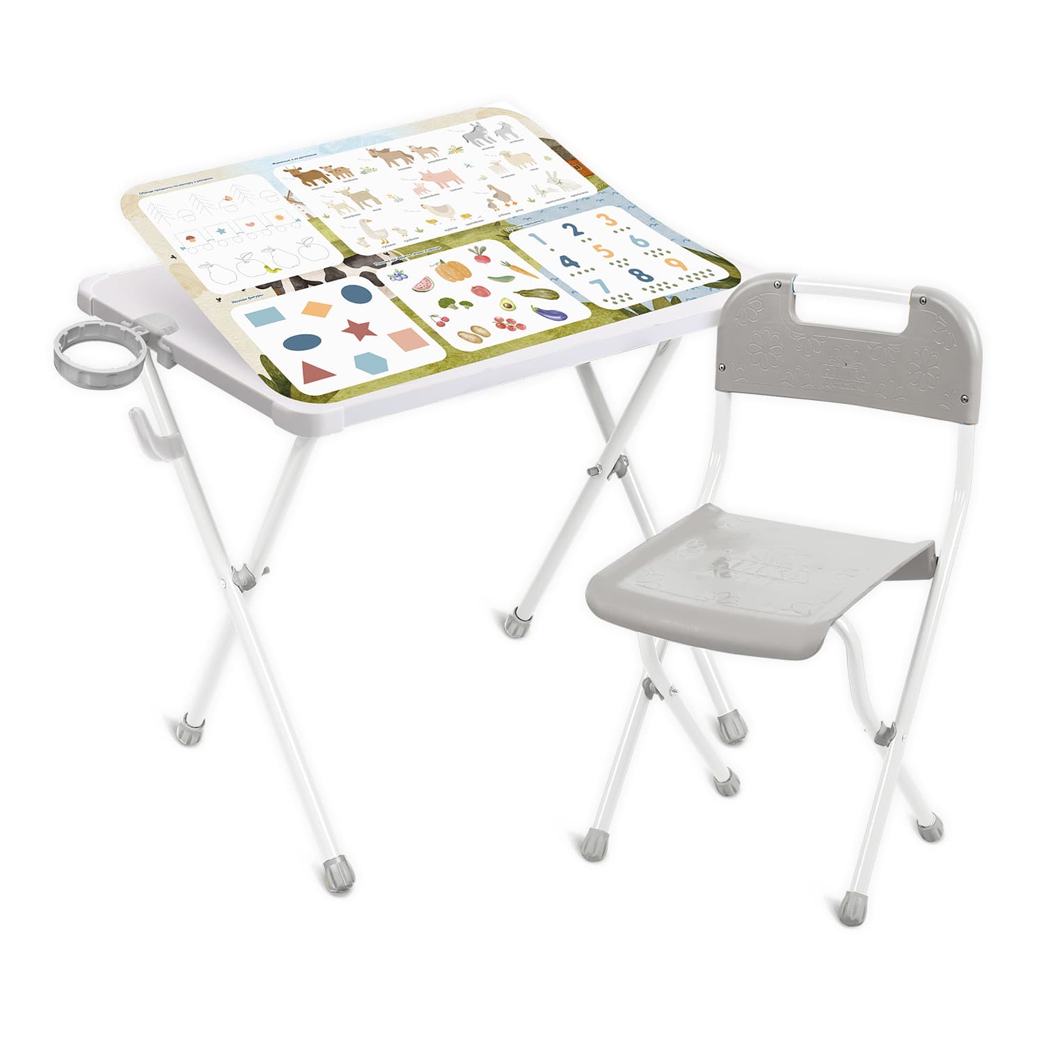 Комплект детской мебели: Стол выс.50см+стул с пластм.сид..выс.30см "Домаш. ферма" КАМ-Р/ДФ "Ника" *1