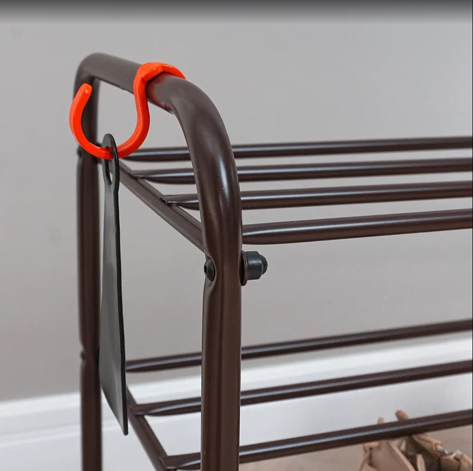 Этажерка "обувница" металл. "Альфа 33" 3полки, ш.0,87м, в.0,4м, гл.0,3м Коричн. ПДОА33 КОР "ЗМИ"*1