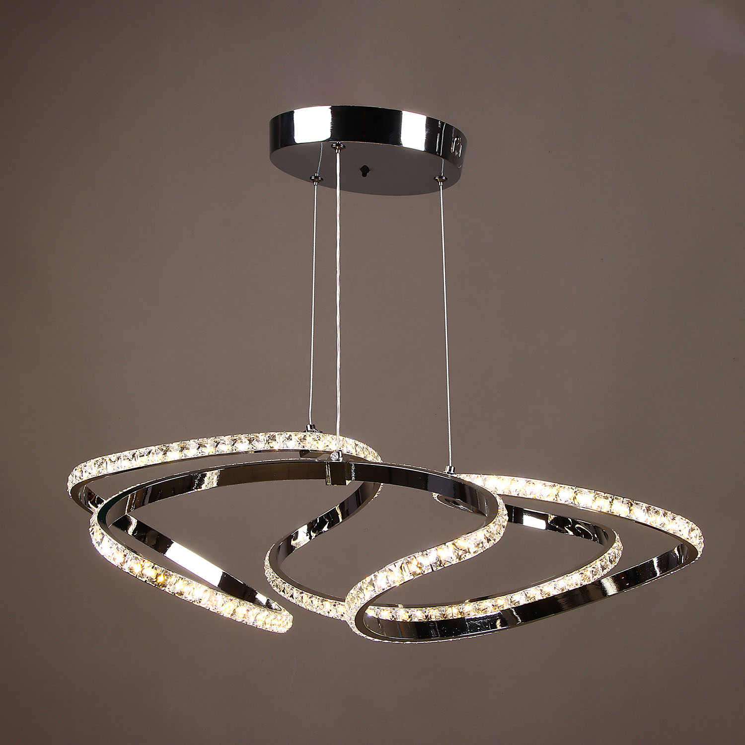 Светильник потолочный светодиодный 8896/150W Chrome 600 мм 3 реж., пульт S=20м2  VERNER LIGHTING *1