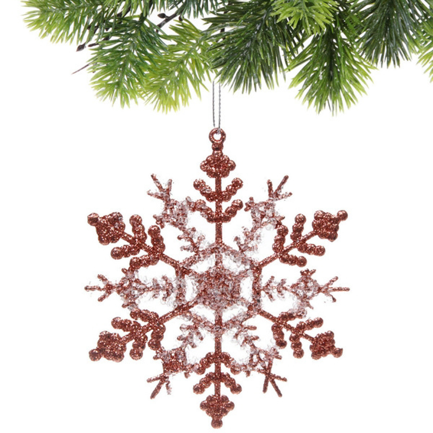 Подвеска "Снежные узоры зимы" 11 см, Янтарь