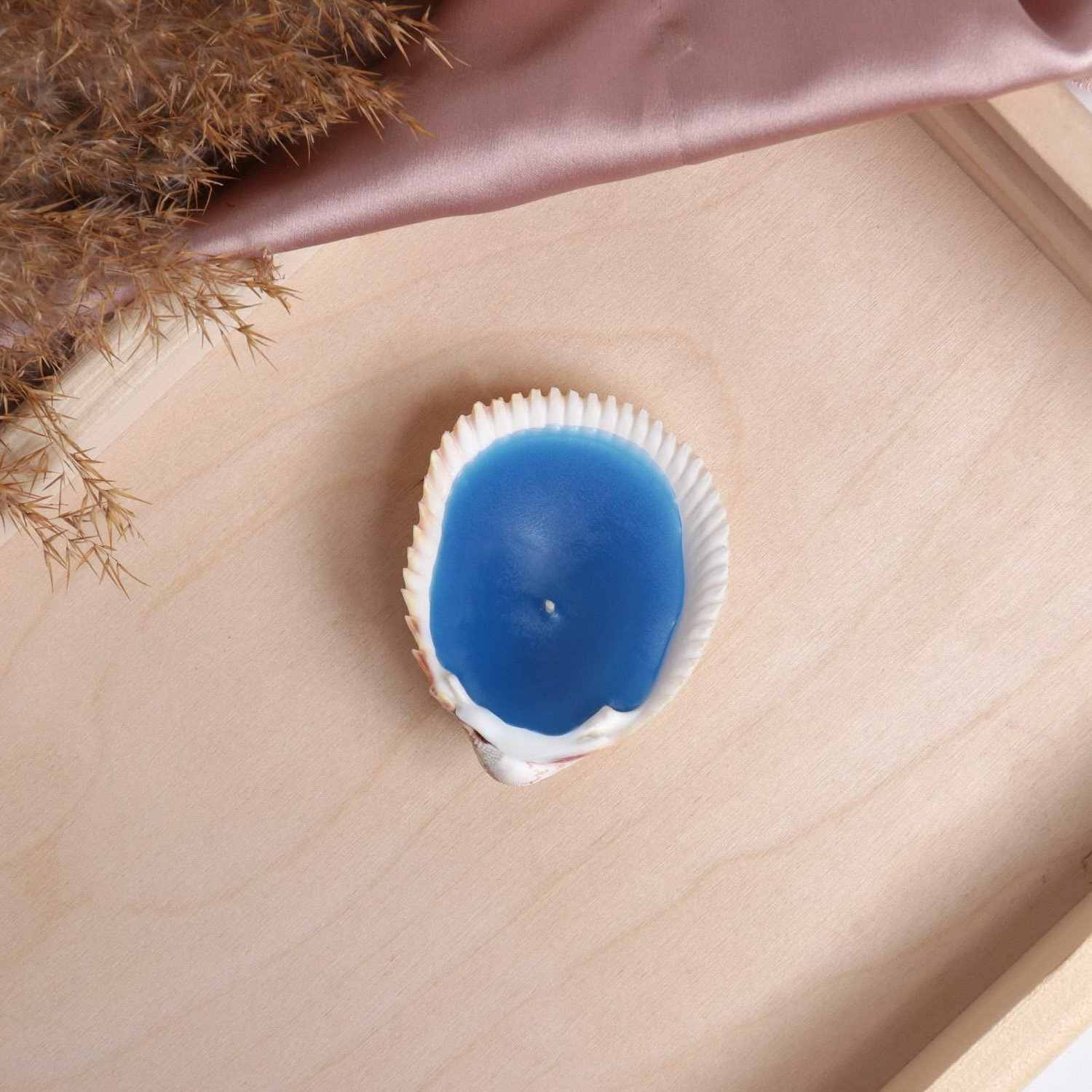 Свеча-ракушка "Time to dream", синяя, 9 х 6 х 2,5 см