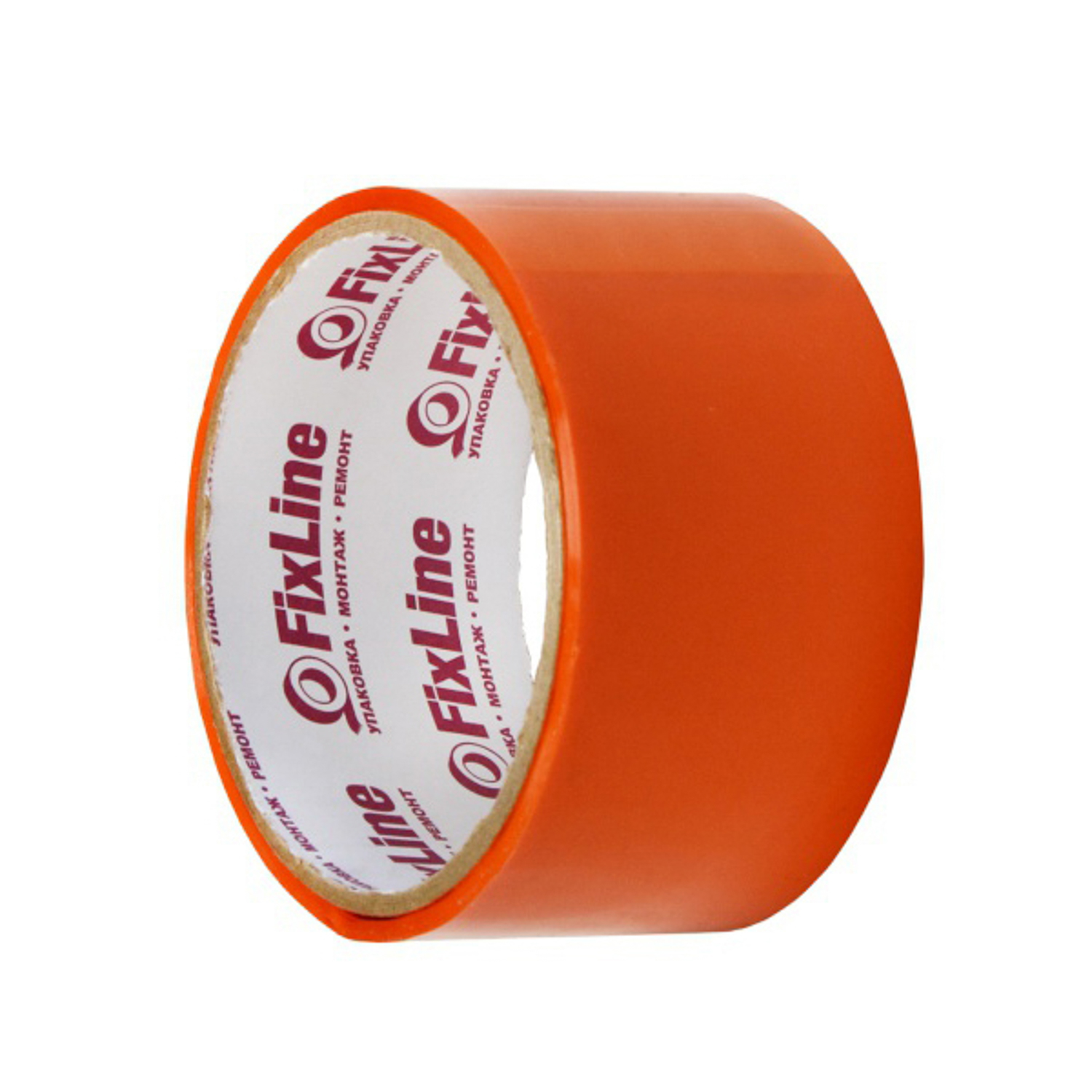 Лента клейкая цветная 48мм х 16м ОРАНЖЕВЫЙ "FixLine" *6/36