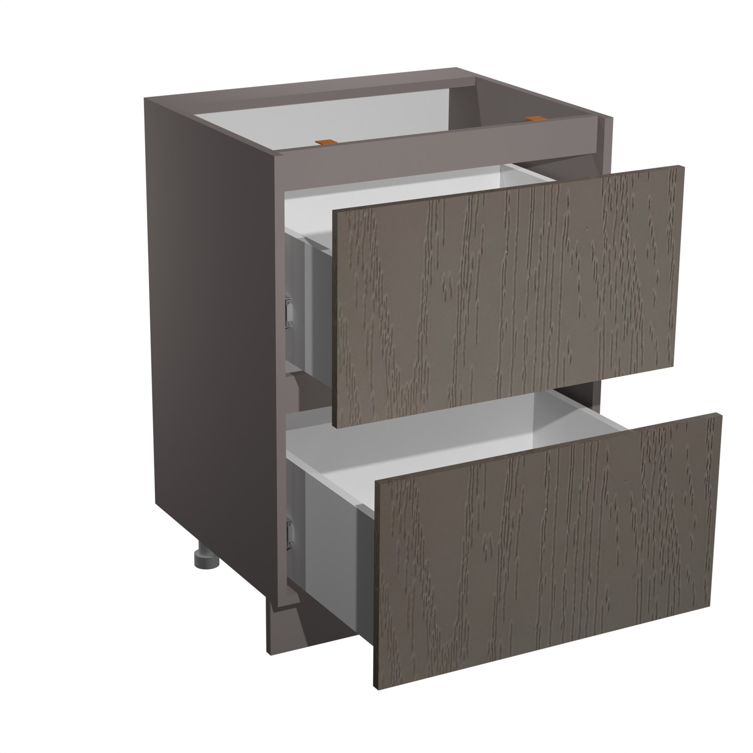 Шкаф напольный 600х850х600 мм BROZEX-WOOD Эрика, с двумя ящиками, грейдж / ясень грей софт