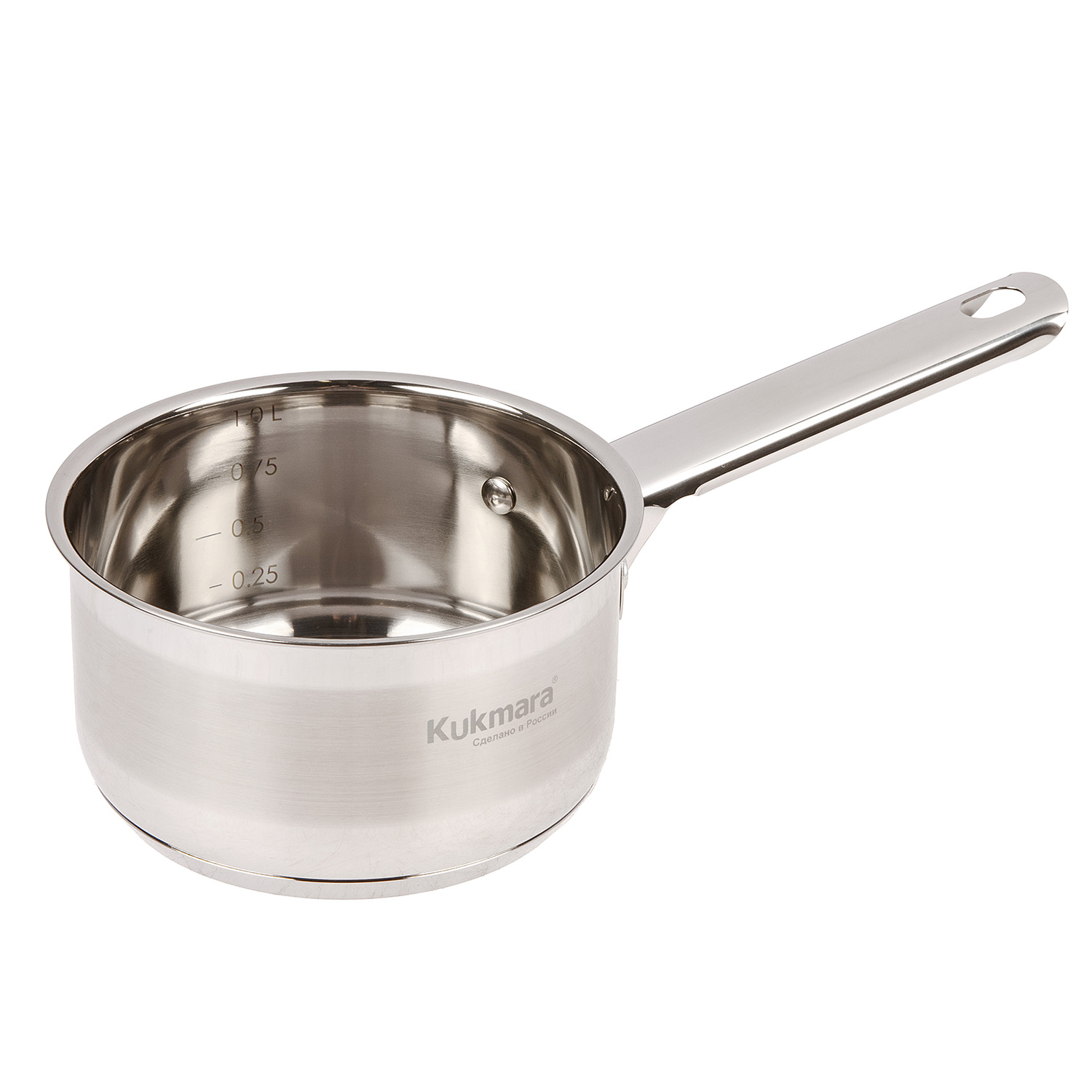 Кастрюля нерж. "Kukmara" "Orion" 1,0л Стекл.кр., d дна120мм (подх. д/Индукц.пл.) ORN-LDL1014G *1/6