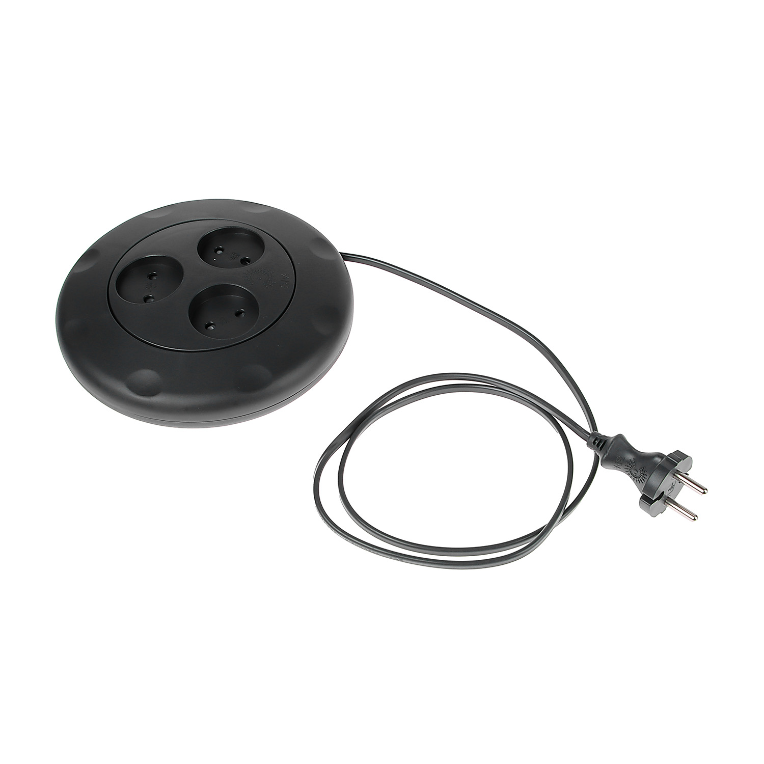 Удлинитель 3 розетки 3м б/з ПВС 2*1мм2 10А мощ. нагр 2200Вт ЧЕРНЫЙ  рулетка ЭРА UR-3-3m-B *1/10