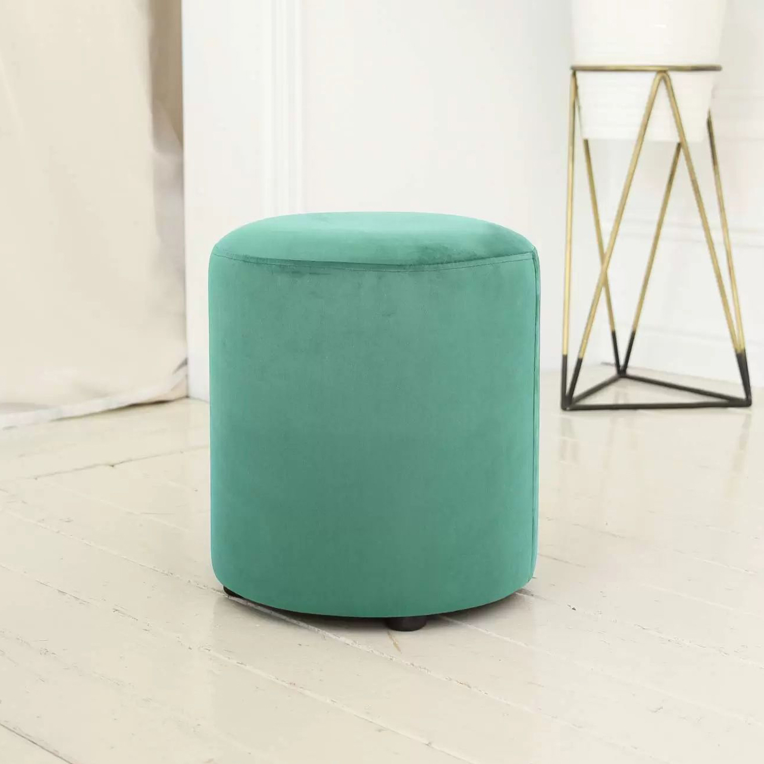 Пуф FORPOST, 40х45х40 см, бочка, микровелюр конфетти аквамарин, зеленый