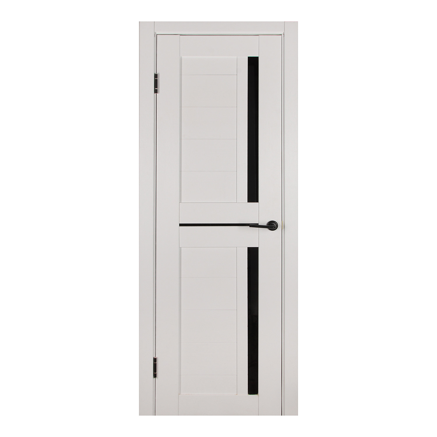 Комплект двери Даллас, 2000х700 мм, полотно, погонаж, фурнитура, дуб белый/черный лакобель