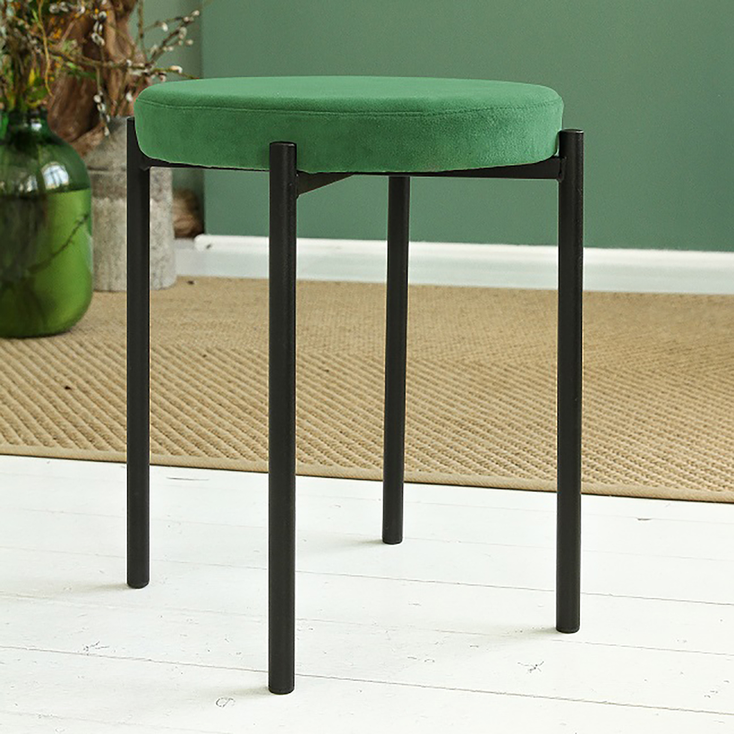 Табурет FORPOST Cindy, 44х50х44 см, микровелюр конфетти аквамарин, зеленый