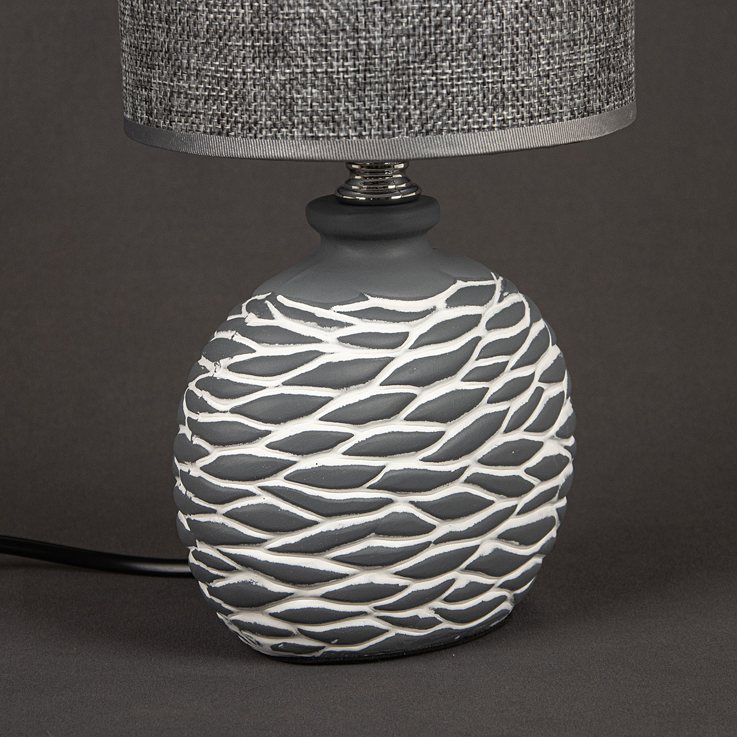 Лампа настольная 98231-0.7-01 GREY (керамика+абажур)  *1/18
