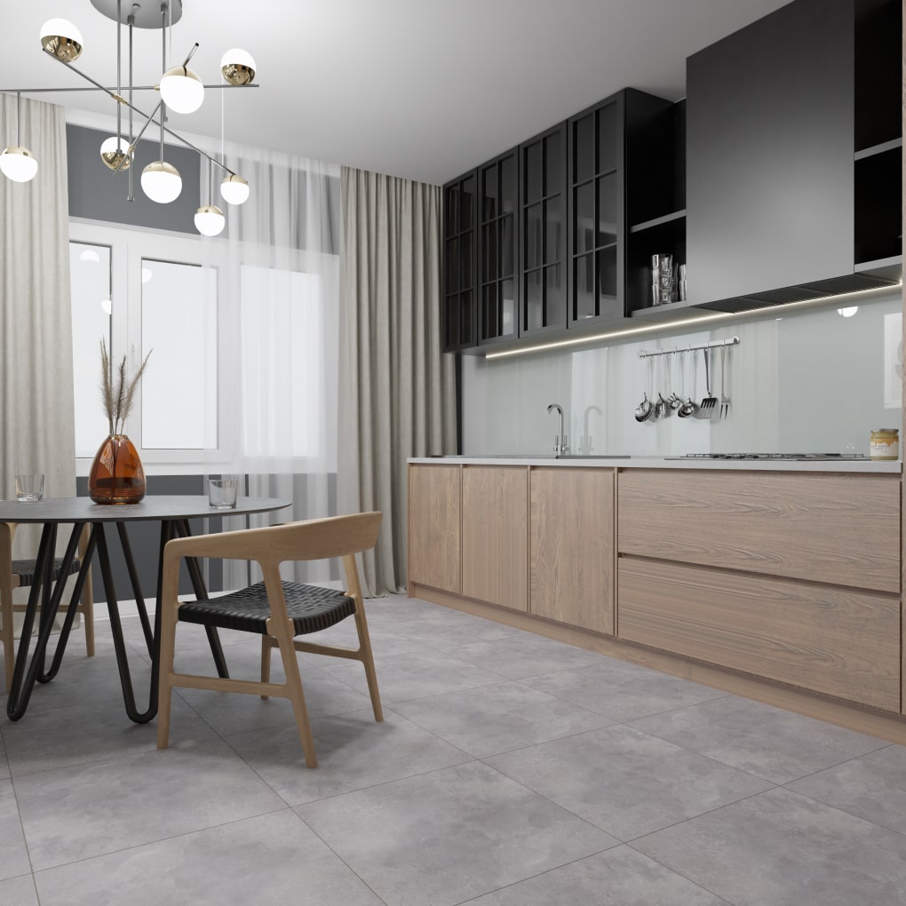 Керамогранит 1.44 м² Primavera Нордент TP66M03, 600x600x9 мм, серый