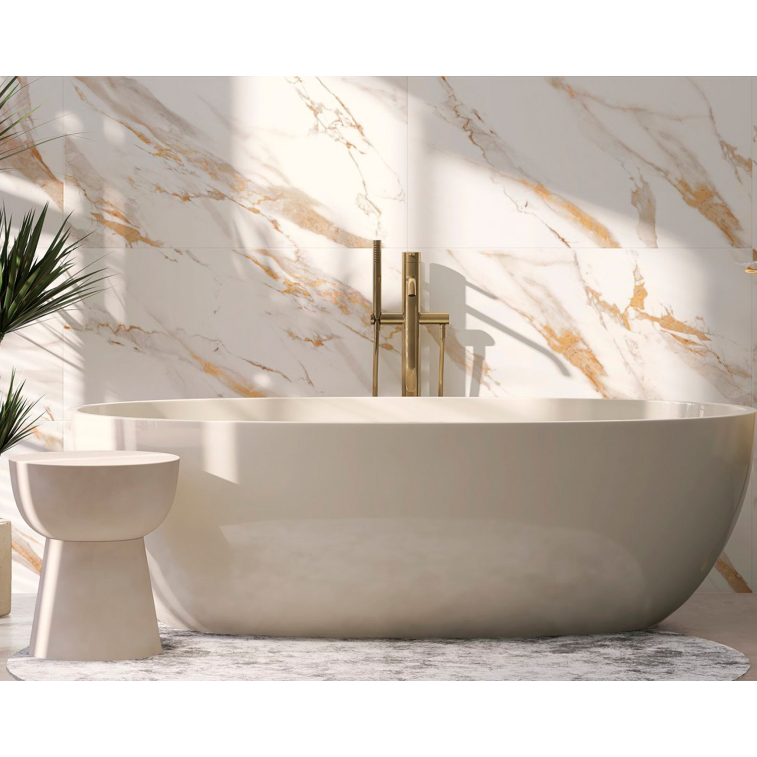 Керамогранит 1.44 м² Global Tile Calacatta Royal GT120600103MR, 1200x600x9.5 мм, белый