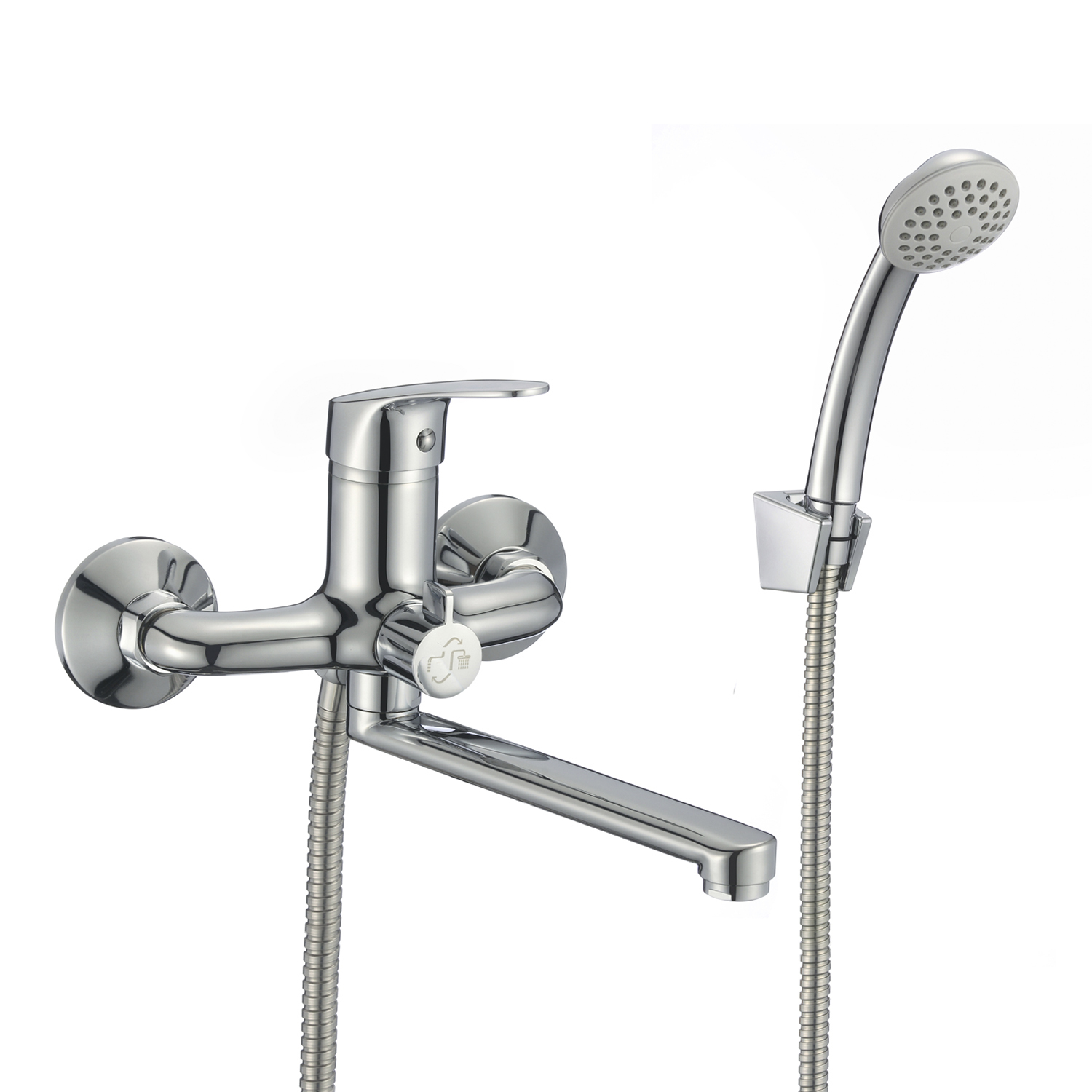 Смеситель для ванны Milardo Simp SIMSB02M02, длинный излив, однорычажный, с лейкой