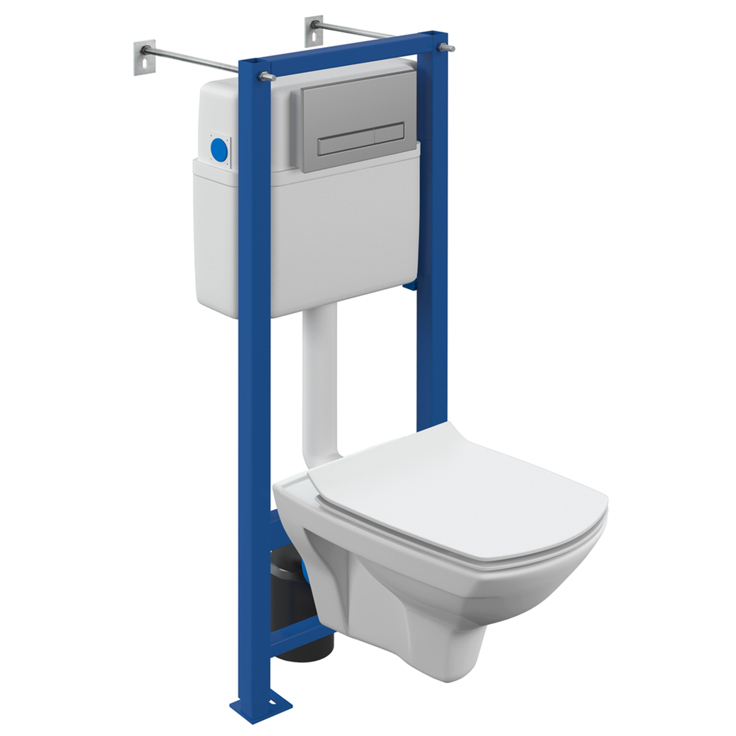 Инсталляция CARINA XL CO DPL EO(унитаз, кр.slim DP lift+инст VECTOR, кн BLICK пл.хром мат)Cersanit*1