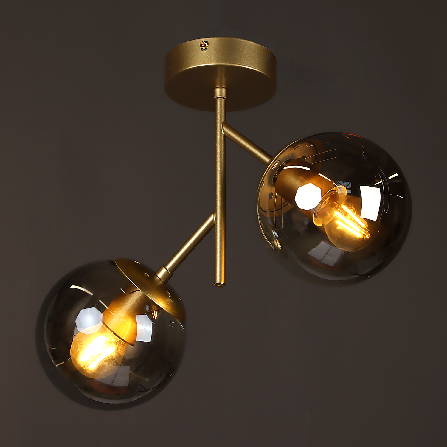 Светильник потолочный N36375/2 GD 2*40W E27 220V (l-350; w-130; h-300) S=8м2 VERNER LIGHTING *1