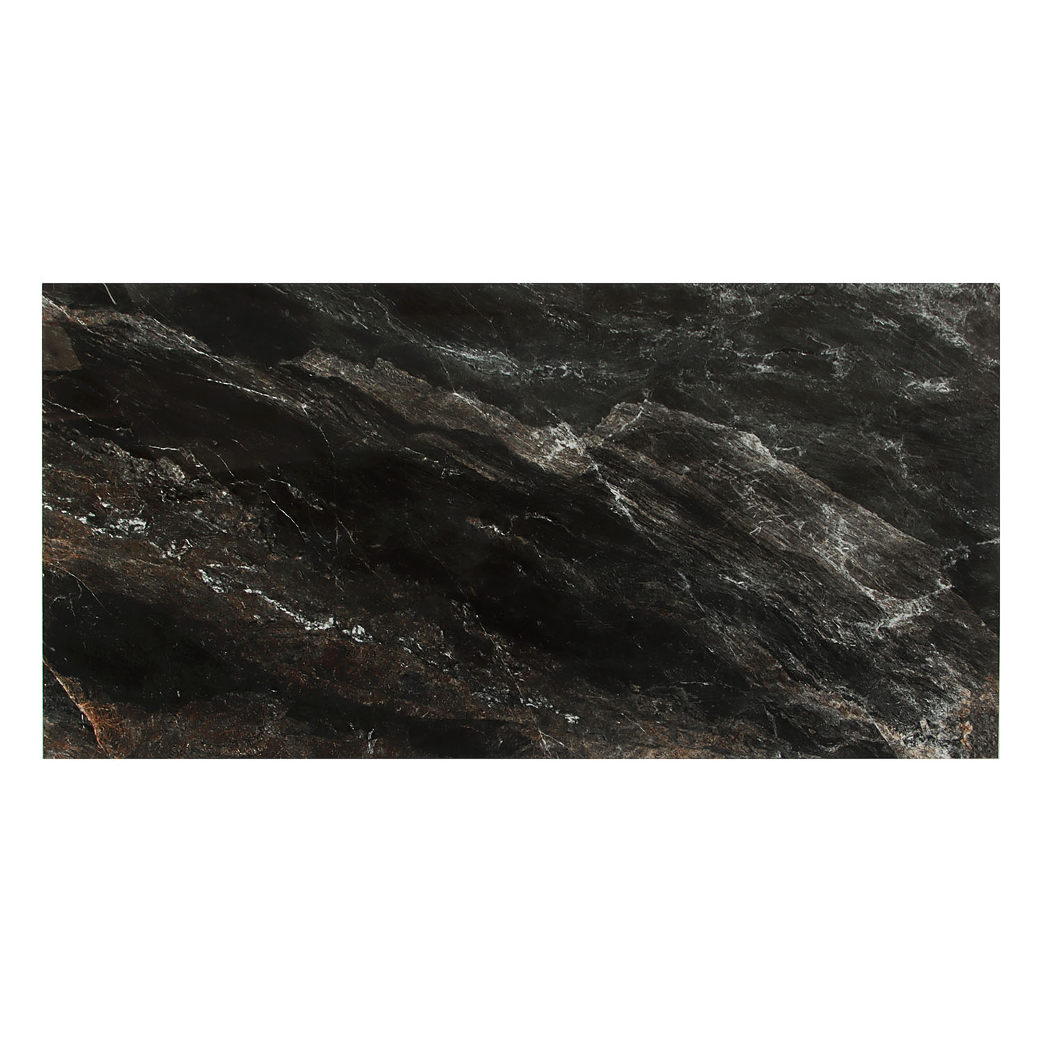 Керамогранит 2.16 м² JF1295, 1200x600x9 мм, полированный, черно-коричневый мрамор