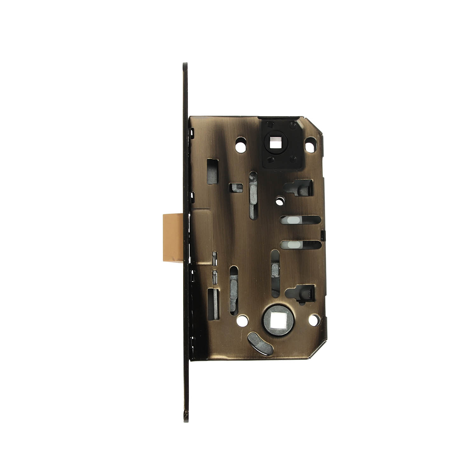 Защелка врезная п/ручку и фиксатор БРОНЗА БЕСШУМНАЯ 5300-Р-WC-AB Апекс *1/5/40