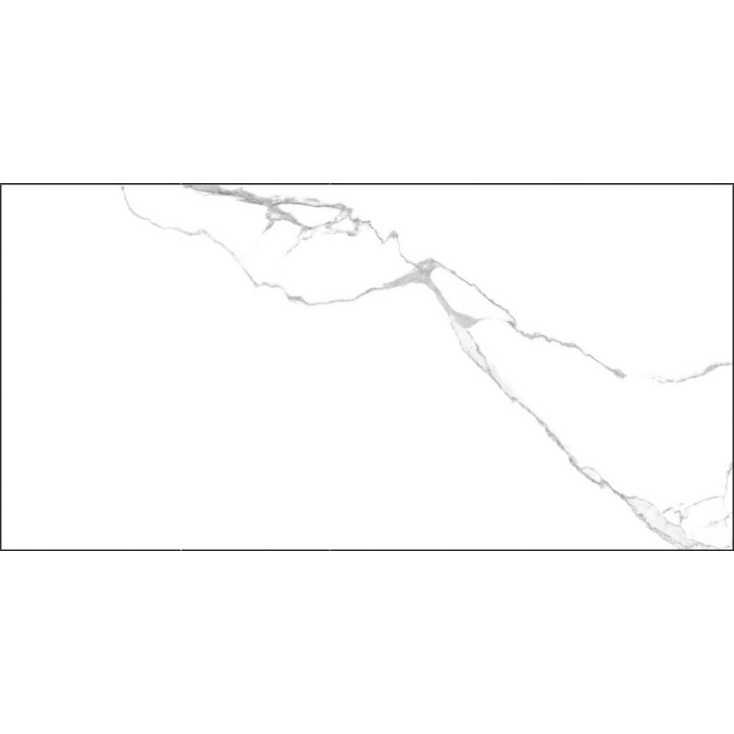 Керамогранит 1.44 м² Global Tile Marmo GT120600203MR, 1200х600х9 мм, глазурованный, белый