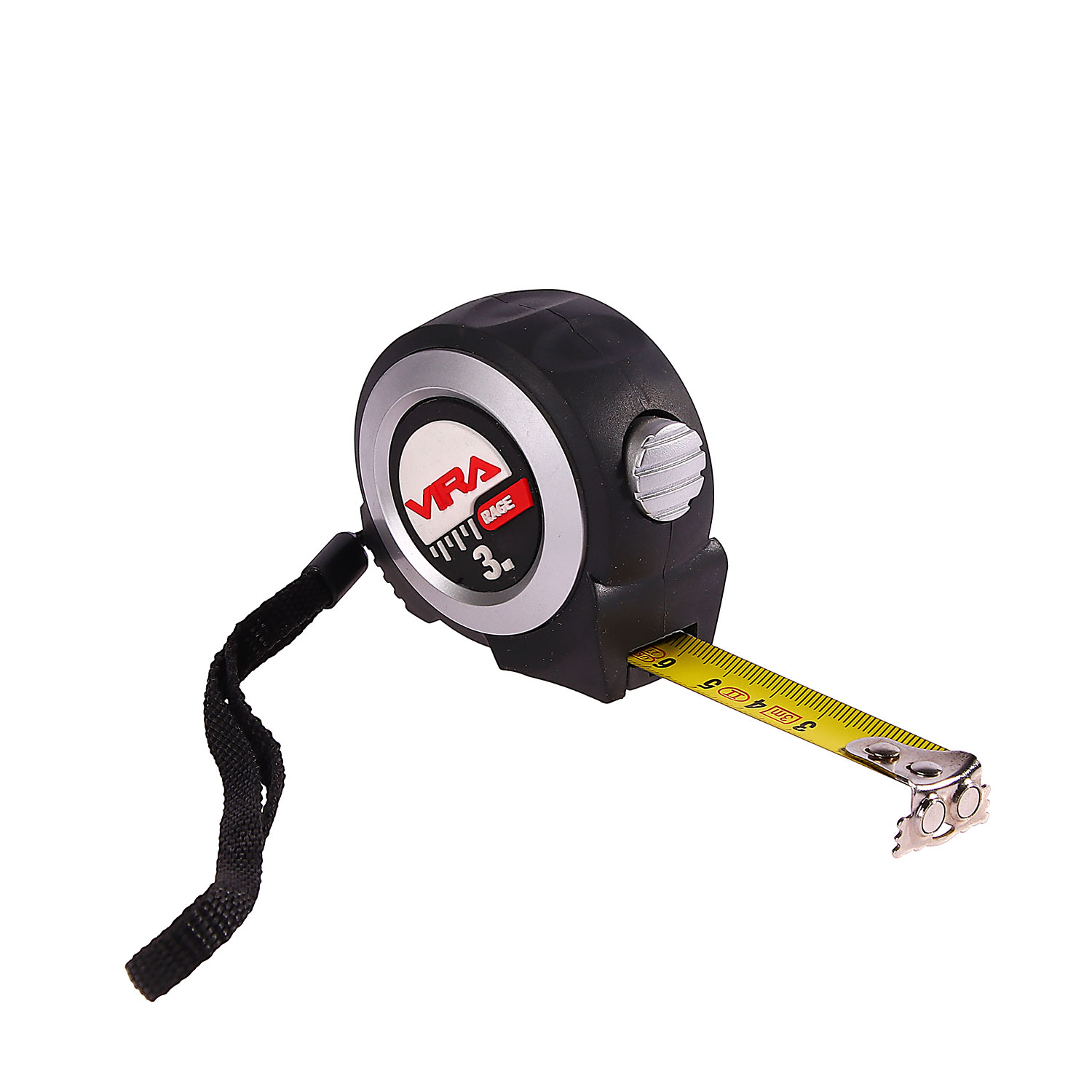 Рулетка  3м х16мм резино-пластик. корпус стальная лента автостоп магнит арт.100047 VIRA RAGE *1
