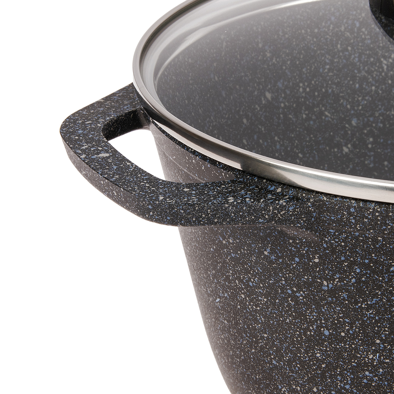 Кастрюля алюмин. антипригарная "Kukmara" "Granit" black 3,5л Стекл.кр. кгч35а *1/3