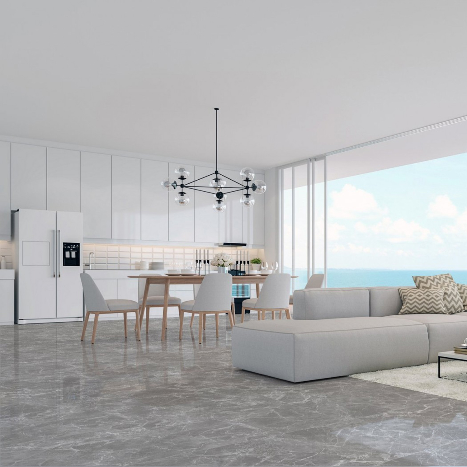 Керамогранит 1.44 м² Global Tile Solo PGT 2198, 1200x600x9 мм, полированный, серый