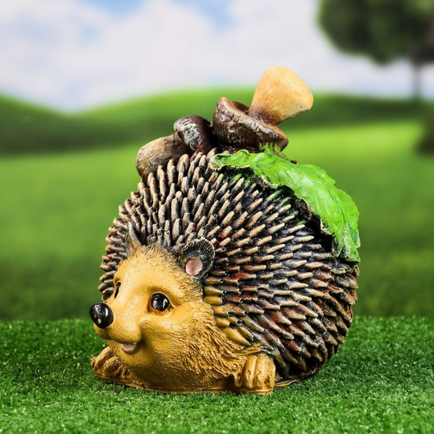 Садовая фигура "Еж с грибами" 23см 9567044