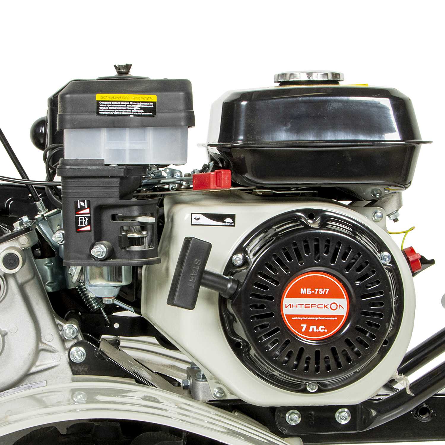 Мотоблок бензиновый 4Т 7 л.с бак 3,6л шир/глуб обраб 750/100см 3 скор МБ-75/7 Интерскол *1