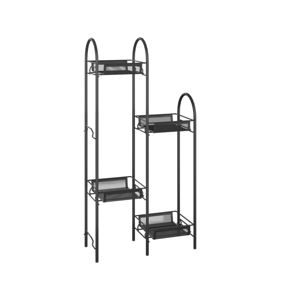 Этажерка для цвет.кашпо металл. "Лира 24" 4-х местн., ш.0,37м,в.0,75м,гл.0,17м Черный ПДЦЛ24Ч *1