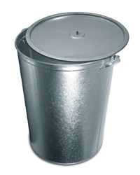 Бак металл. оцинков.110л  с крышкой 630х330х400мм (Лысьва) *1/3