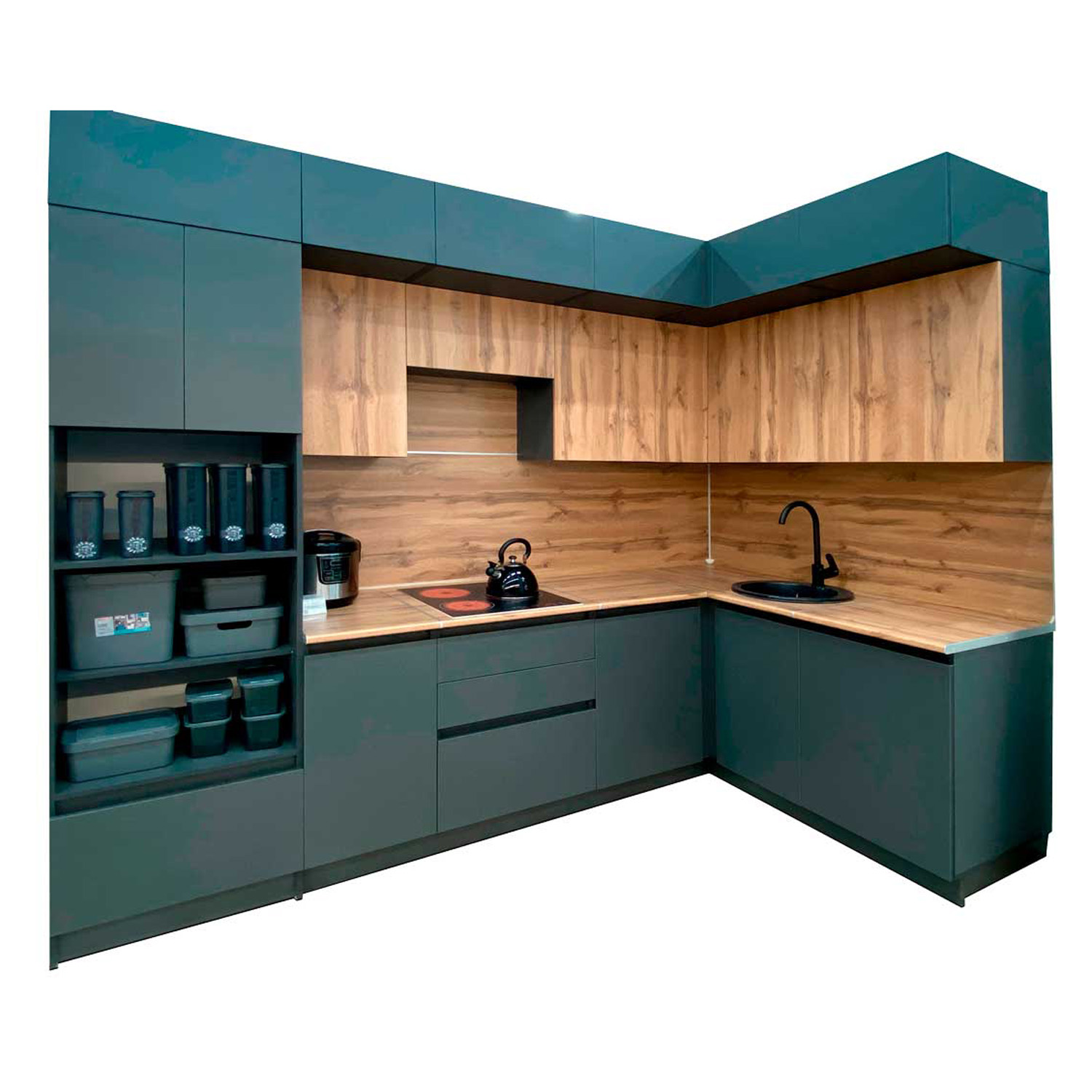 Шкаф навесной 500х300х550 мм BROZEX-WOOD Next, 3 ярус, графит