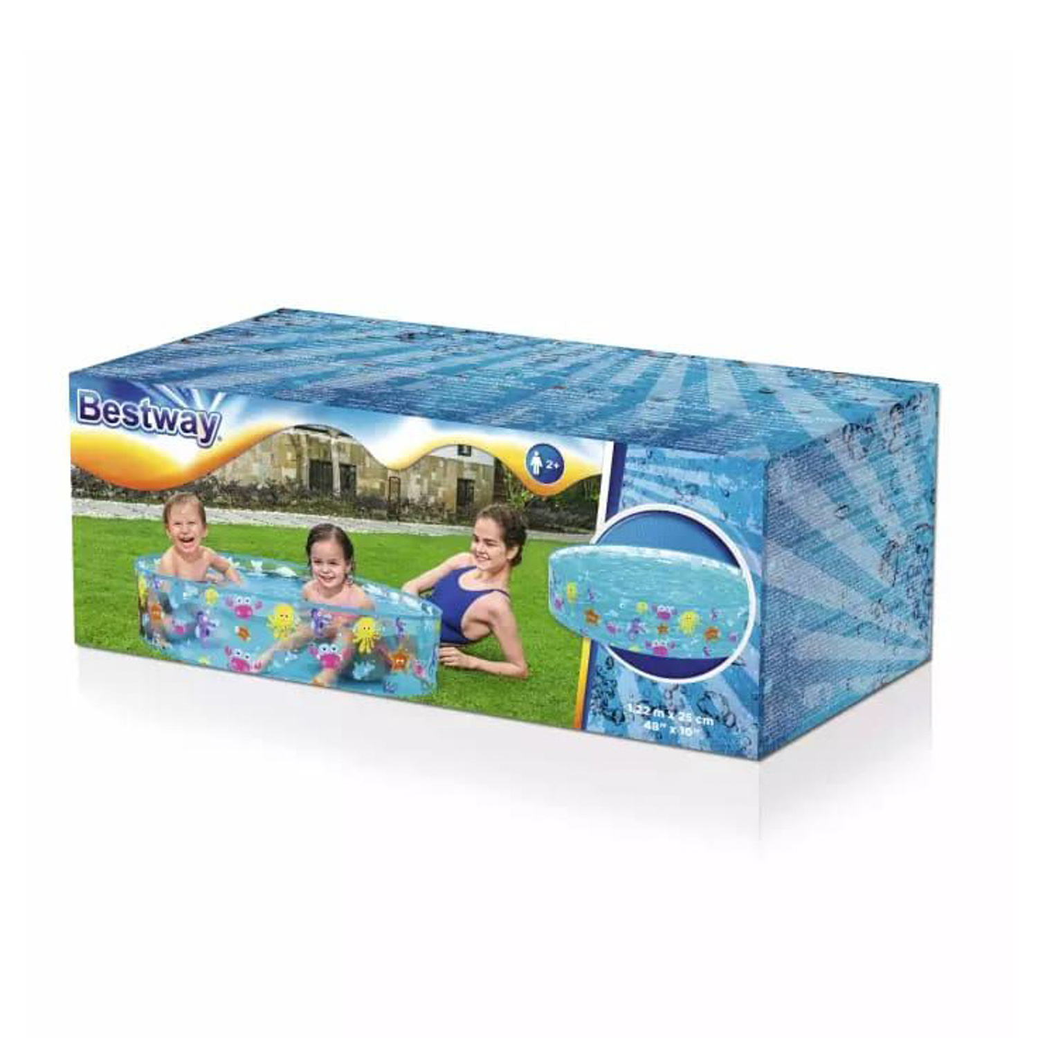 Бассейн надувной детский BESTWAY Подводный мир, 122x122x15 см, 219 л