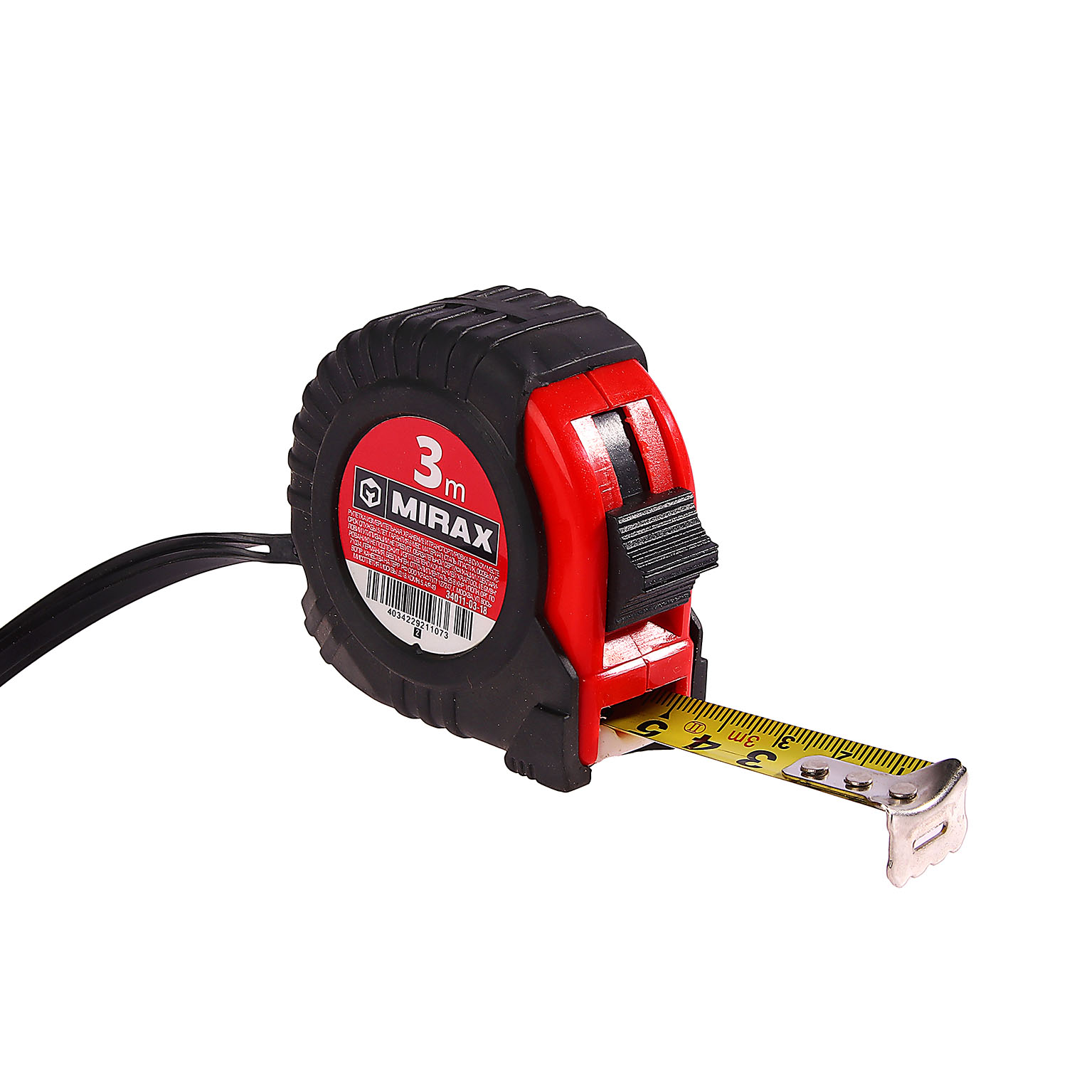 Рулетка MIRAX, 3 м х 18 мм, обрезиненный корпус