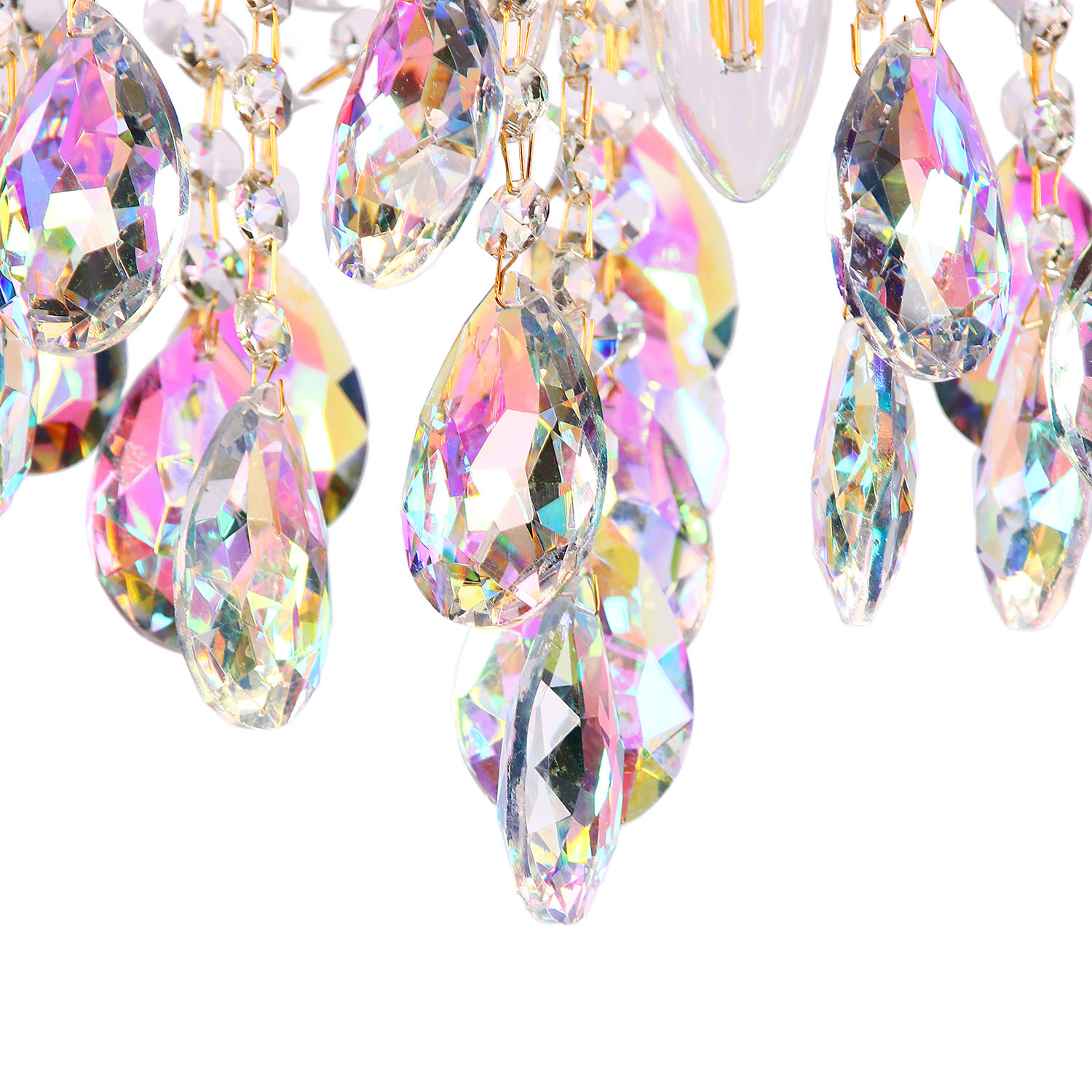 Светильник потолочный хрусталь 6018 Gold 400 мм Е14 S=16м2  VERNER LIGHTING *1