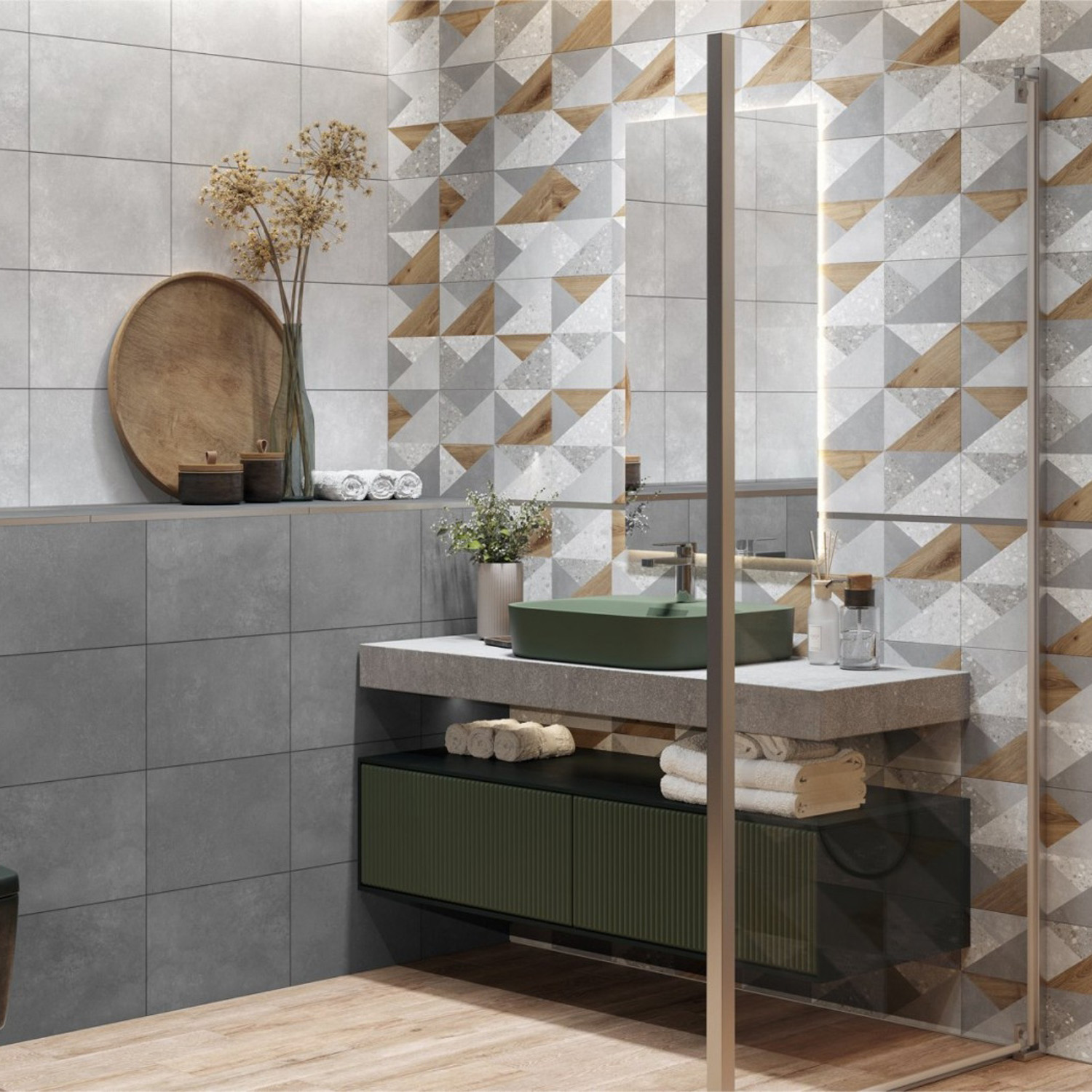 Плитка настенная Vision Темно-серый 270*400*7,5 (0,108*10=1,08*72=77,76) 9VI0069M Глобал Тайл