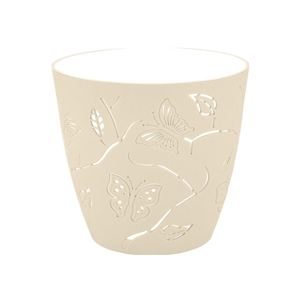 Кашпо пластм. "Butterflies" 1,4л d верха 145мм h134мм молочный туман PT401210048 ("Plast Team")*1/10