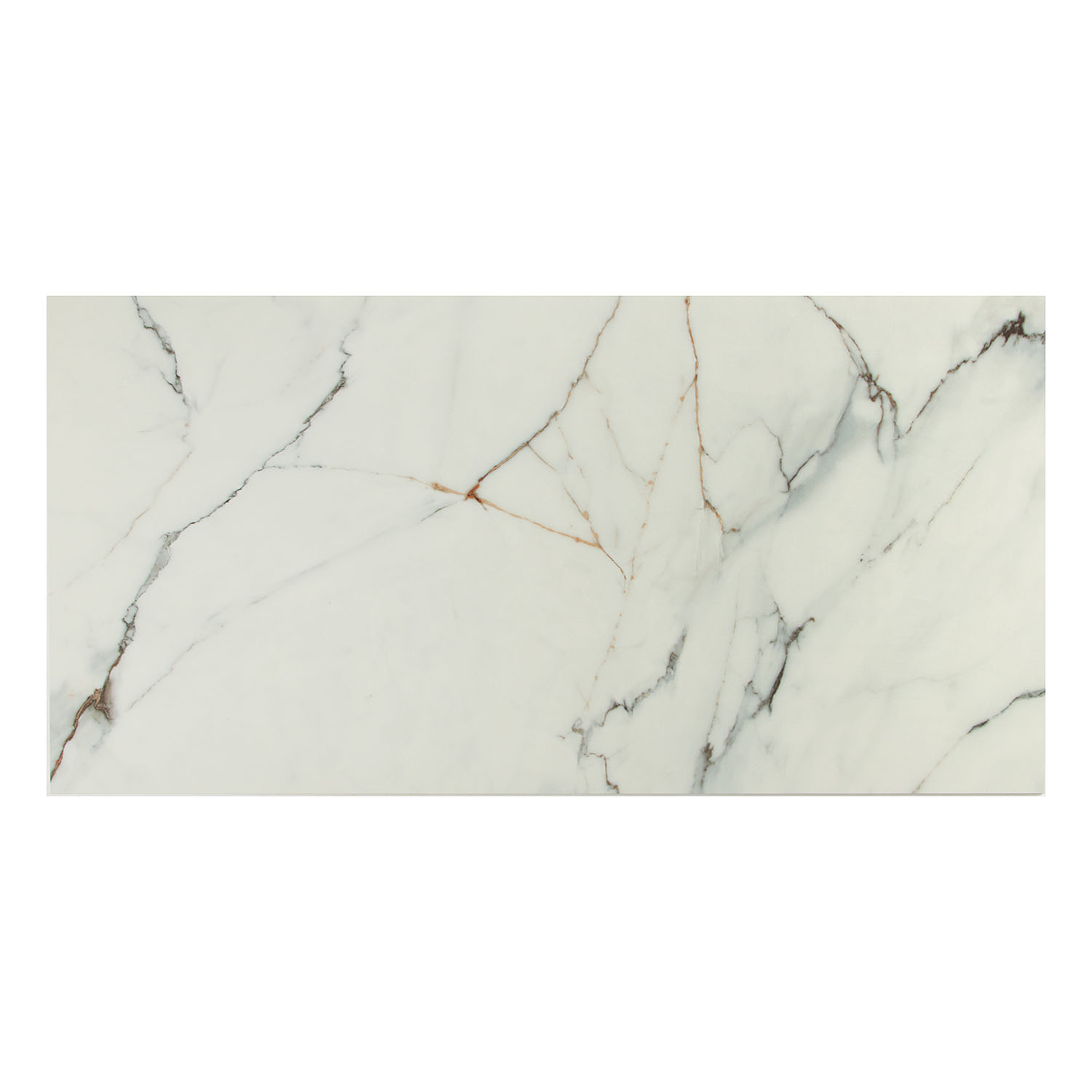 Керамогранит 2.16 м² JF12128, 1200x600x9 мм, полированный, белый мрамор