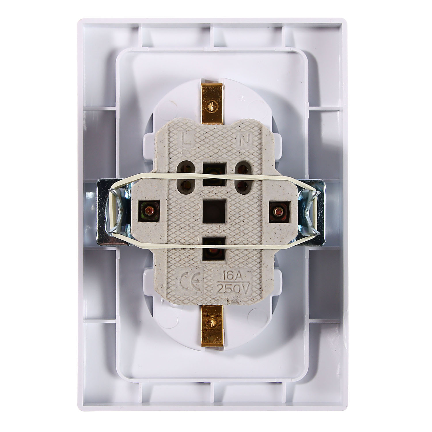 Розетка Intro Plano СП 2-мест.белая сз 2X2P+E Schuko 16А-250В IP20 1-205-01 *10100