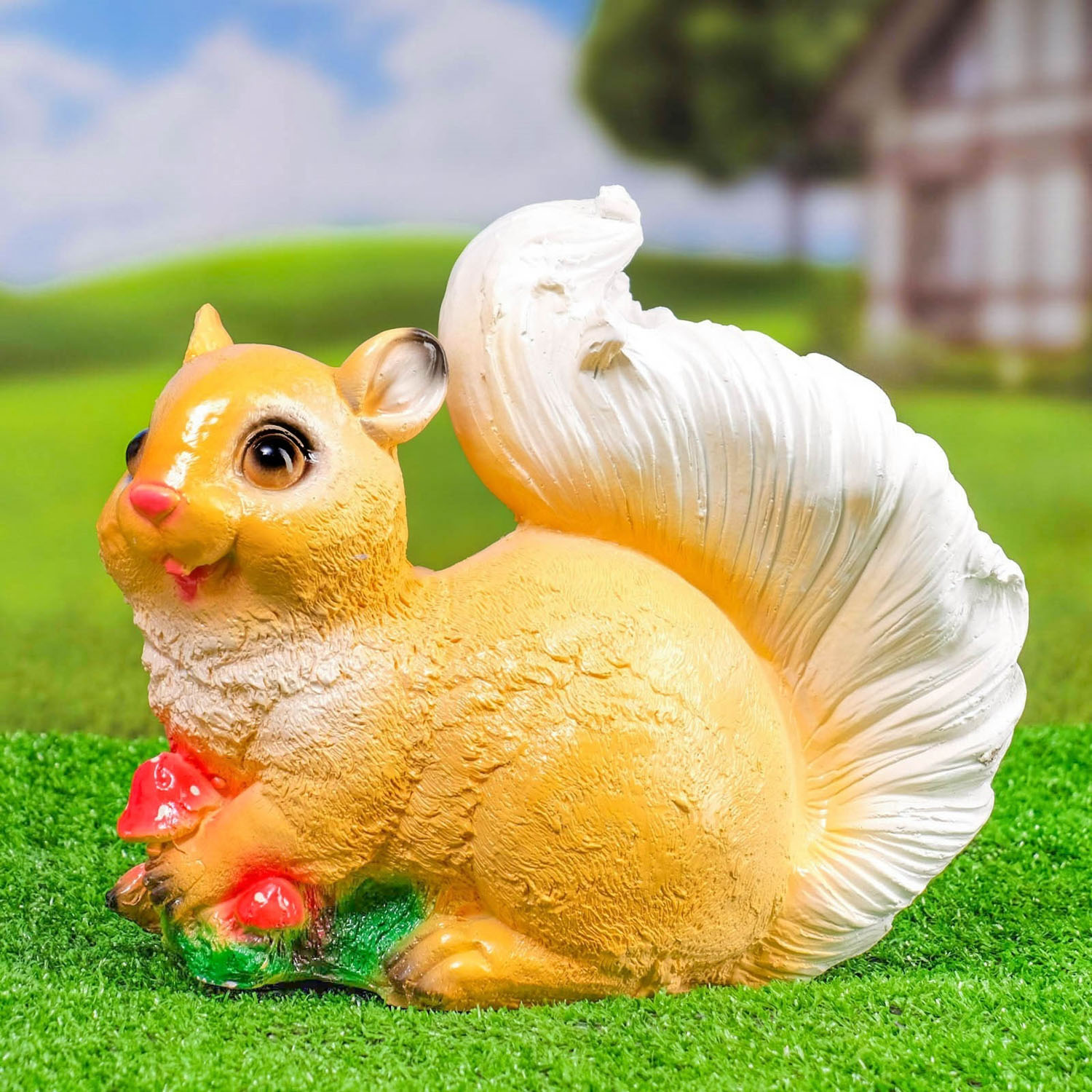 Садовая фигура "Белка с грибочками" 30х23см   3242416